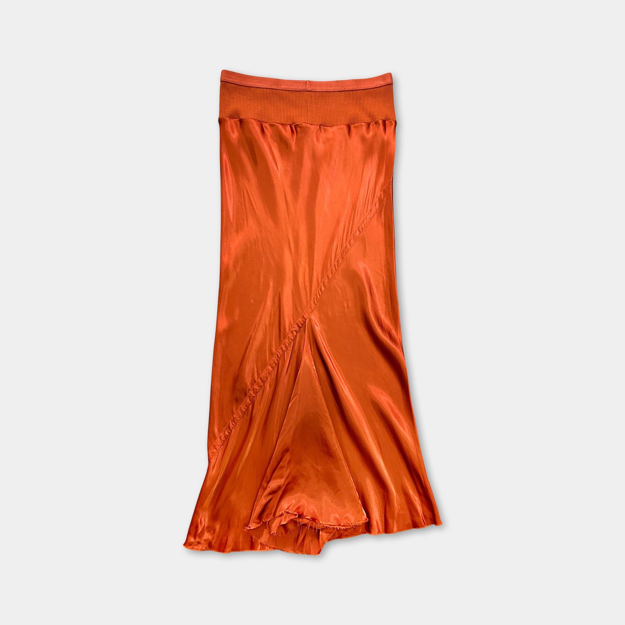 Rick Owens Rick Owens Sisyphus FW18 Orange Silk Tube Skirt Size 29" - 1 Thumbnail