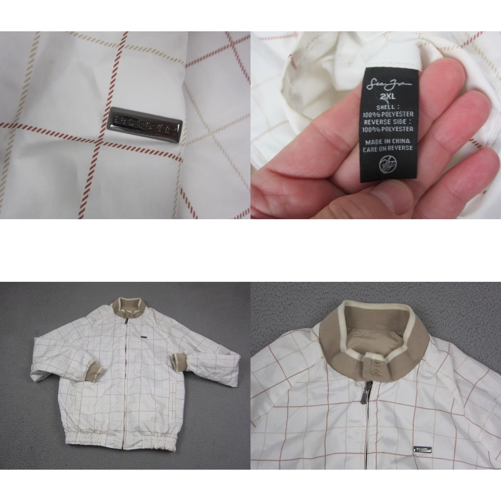 Sean John VINTAGE Sean John Jacket Mens 2XL Beige Reversible Bomber Full Zip Jacket Size US XXL / EU 58 / 5 - 9 Thumbnail