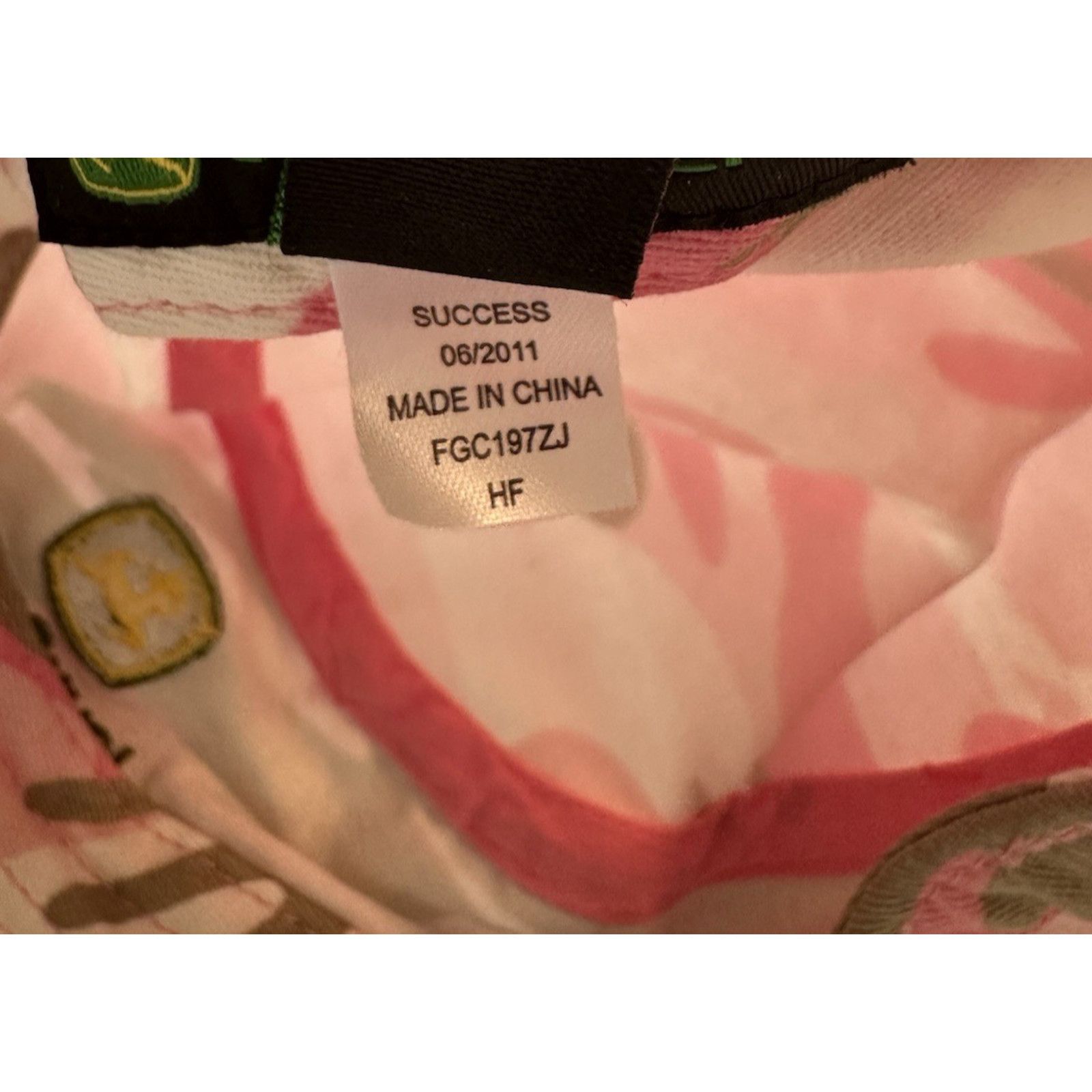 John Deere John Deere Pink Camo Military Cap/Hat L/XL Strap Back 2011 Size ONE SIZE - 13 Thumbnail