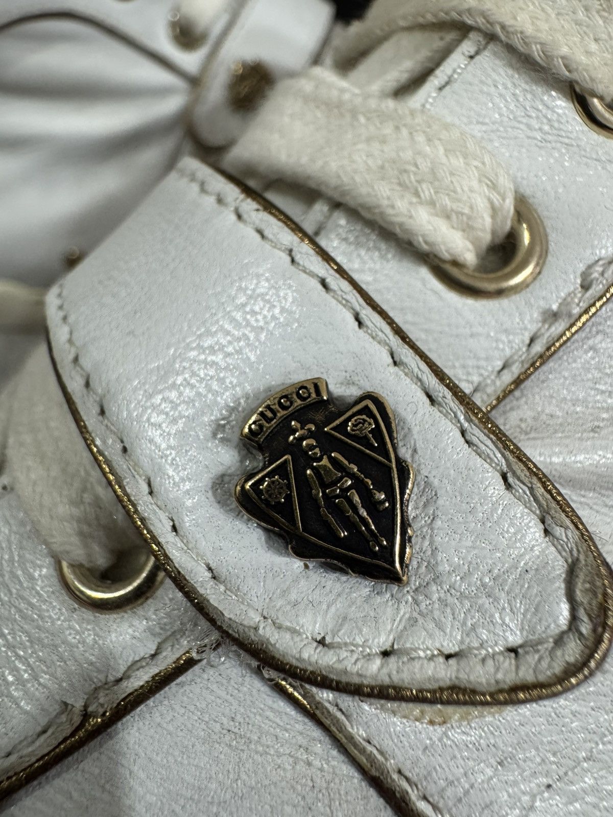 Gucci Gucci Leather High Top Sneakers White Italy size 37 Size US 7 / IT 37 - 9 Thumbnail