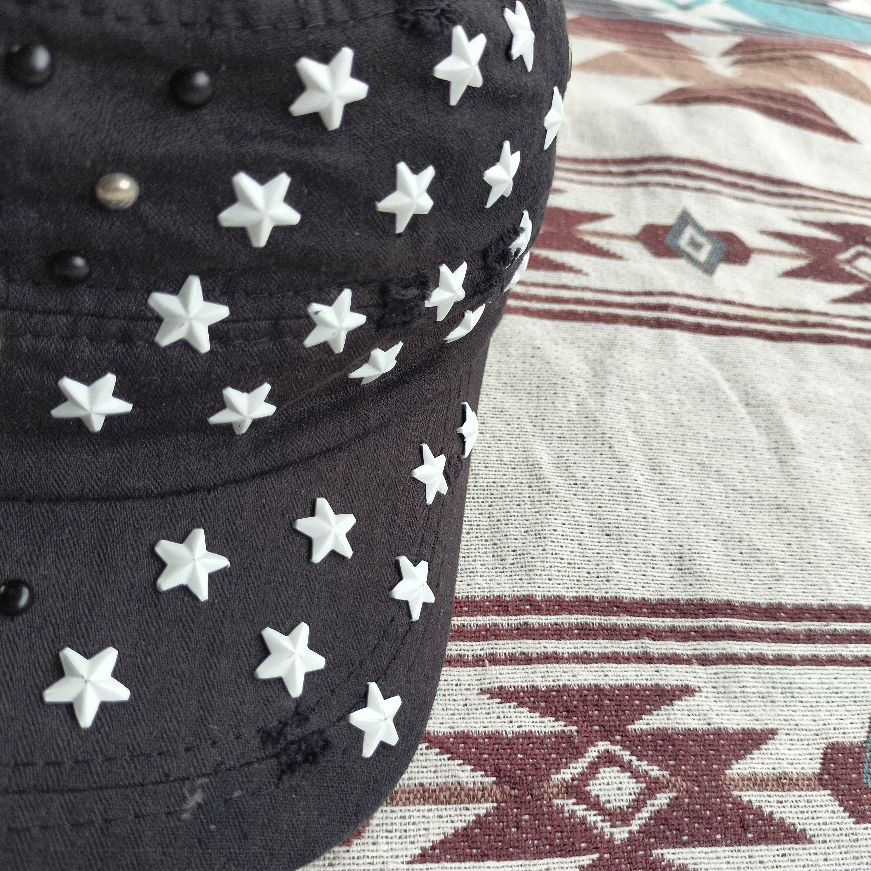 GOA Y2k Vkei Blu pepe stars studded cadet hat Size ONE SIZE - 4 Thumbnail