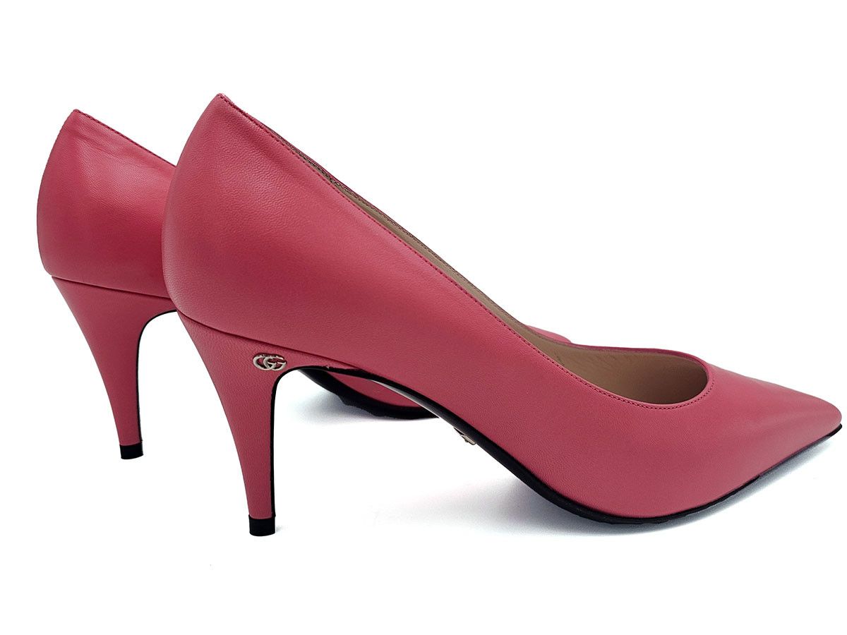 Gucci Gucci Pink Leather Mid Heel Pumps Women’s Shoes Size 39 US 9 Size US 9 / IT 39 - 10 Thumbnail
