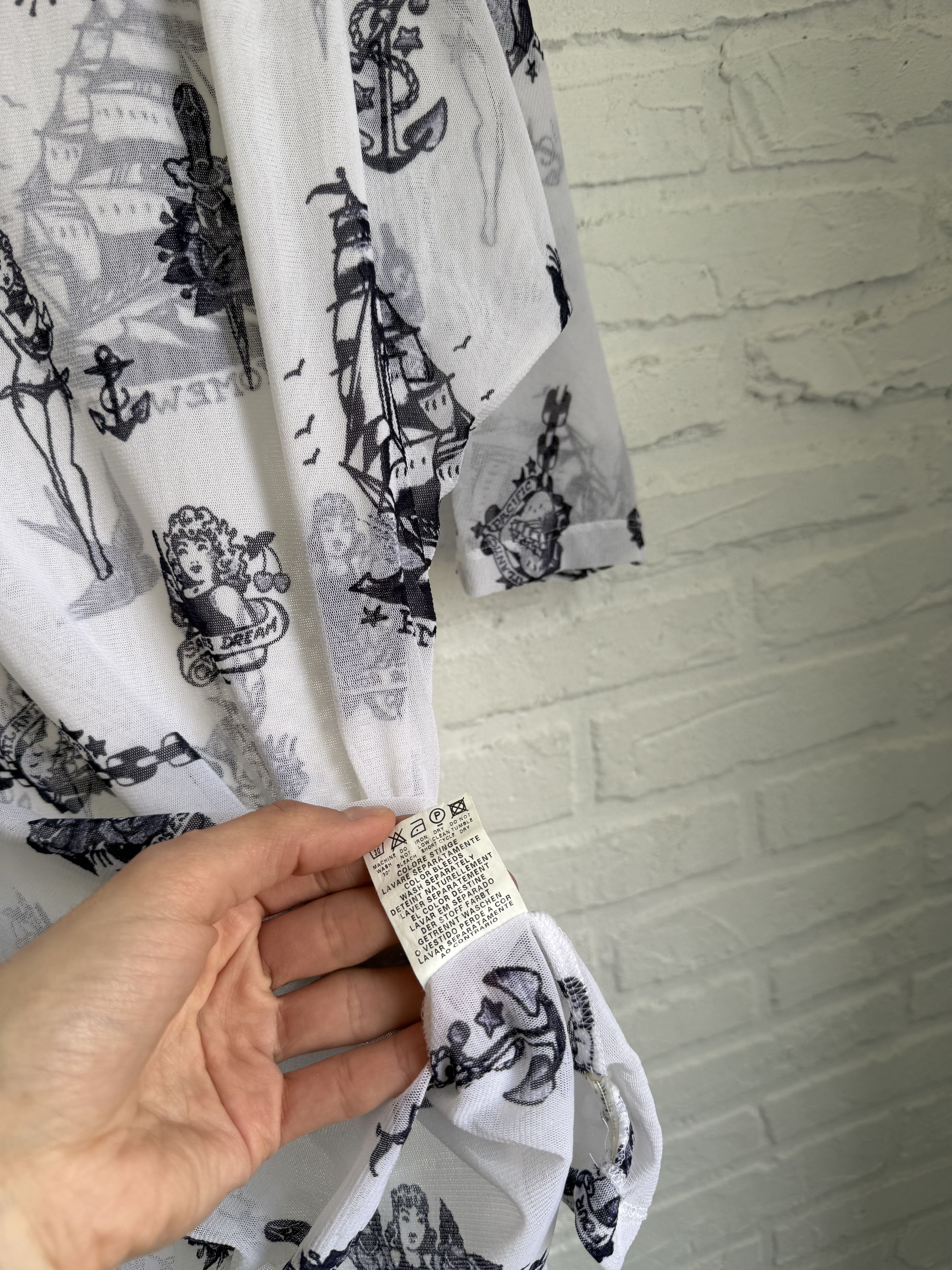 Jean Paul Gaultier Jean Paul Gaultier Archive Mesh Tattoo Nautical Print Top Size S / US 4 / IT 40 - 4 Thumbnail