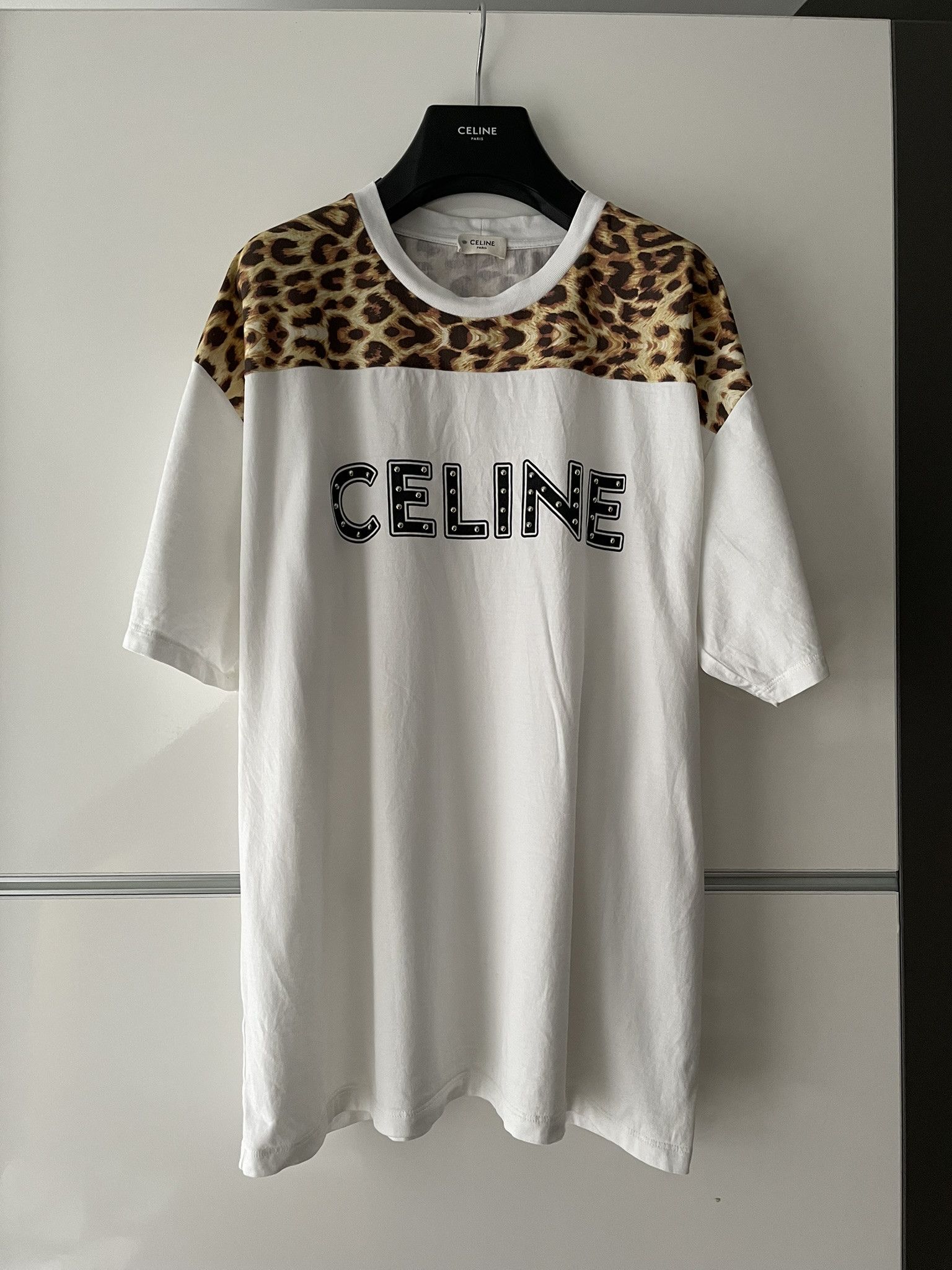 Celine Celine 1OF1 Leopard Studded Tee Size US L / EU 52-54 / 3 - 1 Thumbnail