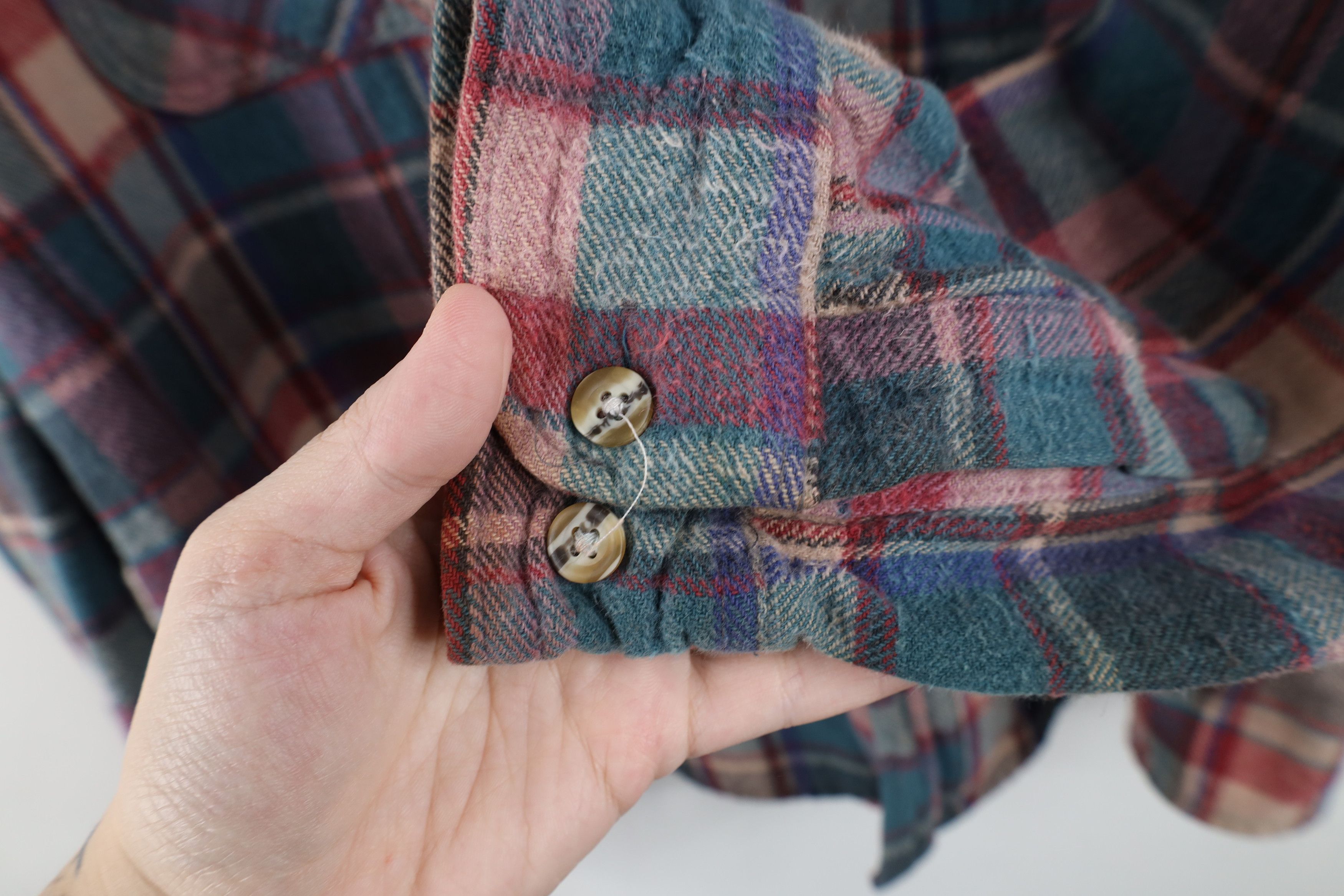 Vintage Vintage 90s Streetwear Heavyweight Button Shirt Plaid Size US XXL / EU 58 / 5 - 10 Thumbnail