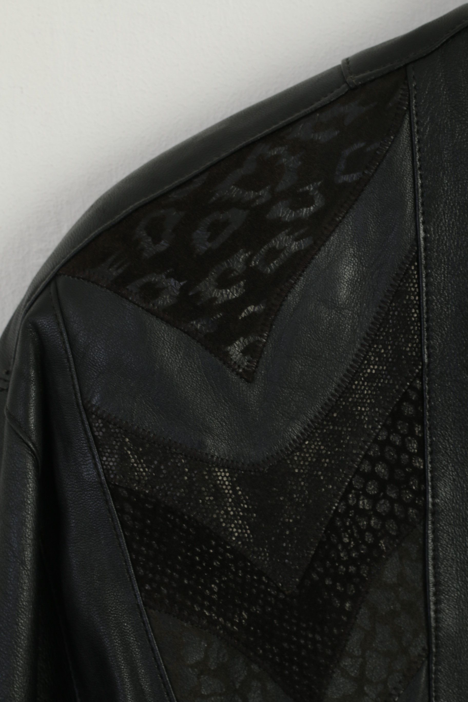Vintage Emilia Romana Women M Jacket Black Leather 8828 Size M / US 6-8 / IT 42-44 - 5 Thumbnail