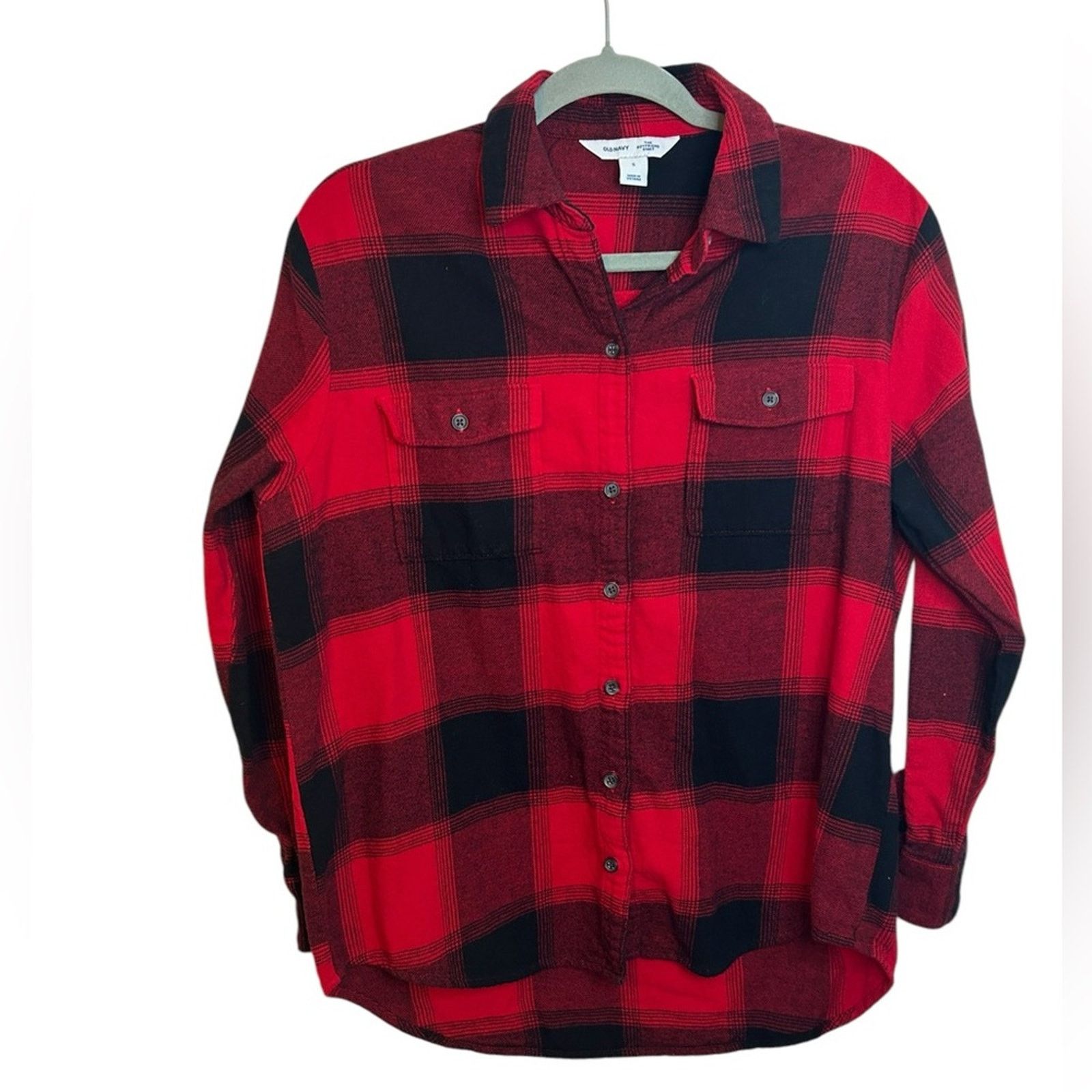 Old Navy Old Navy Red Buffalo Plaid Boyfriend Flannel Size S / US 4 / IT 40 - 1 Thumbnail