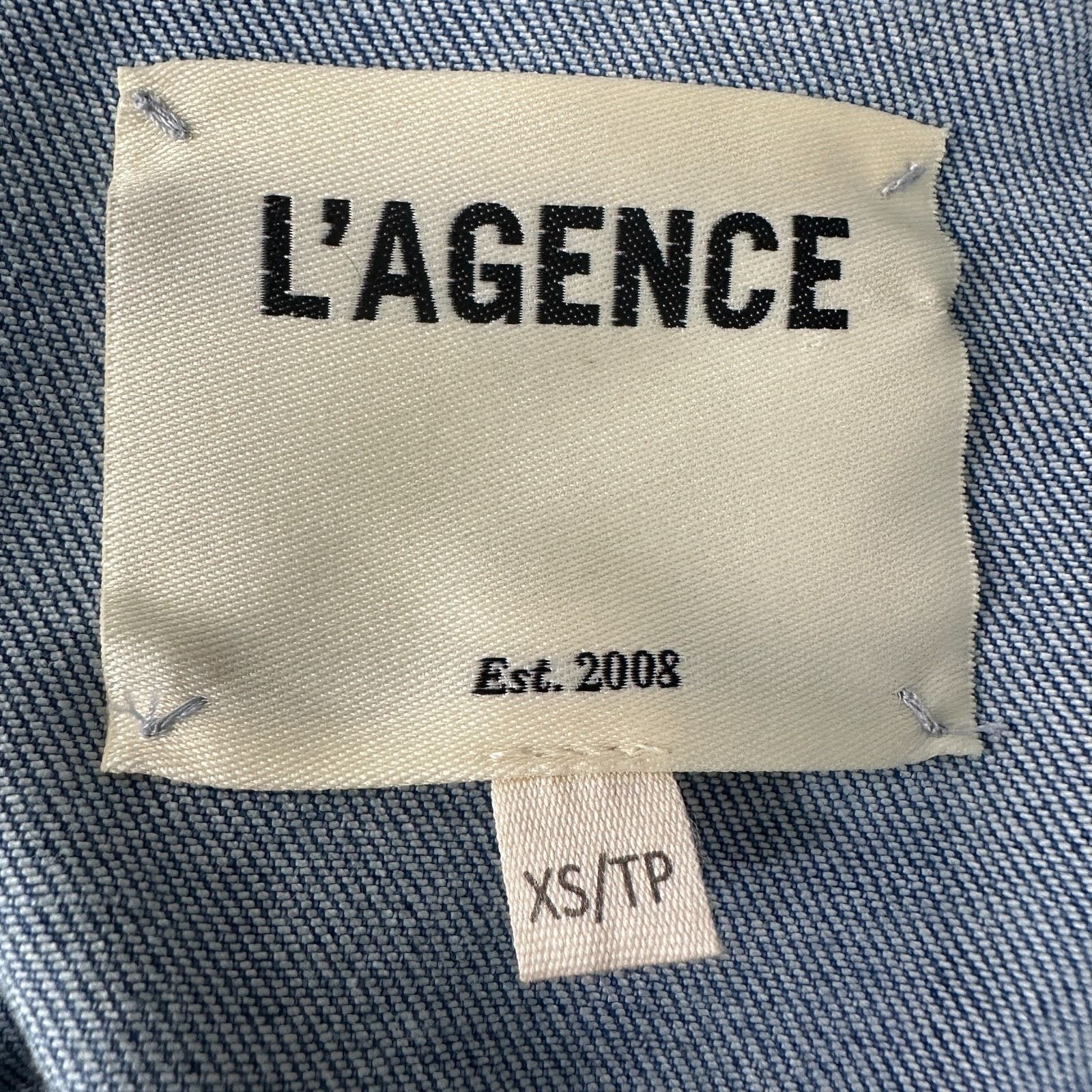 L'AGENCE L'Agence Janelle Denim Jacket Women XS Alamo Blue Raw New Size XS / US 0-2 / IT 36-38 - 7 Thumbnail