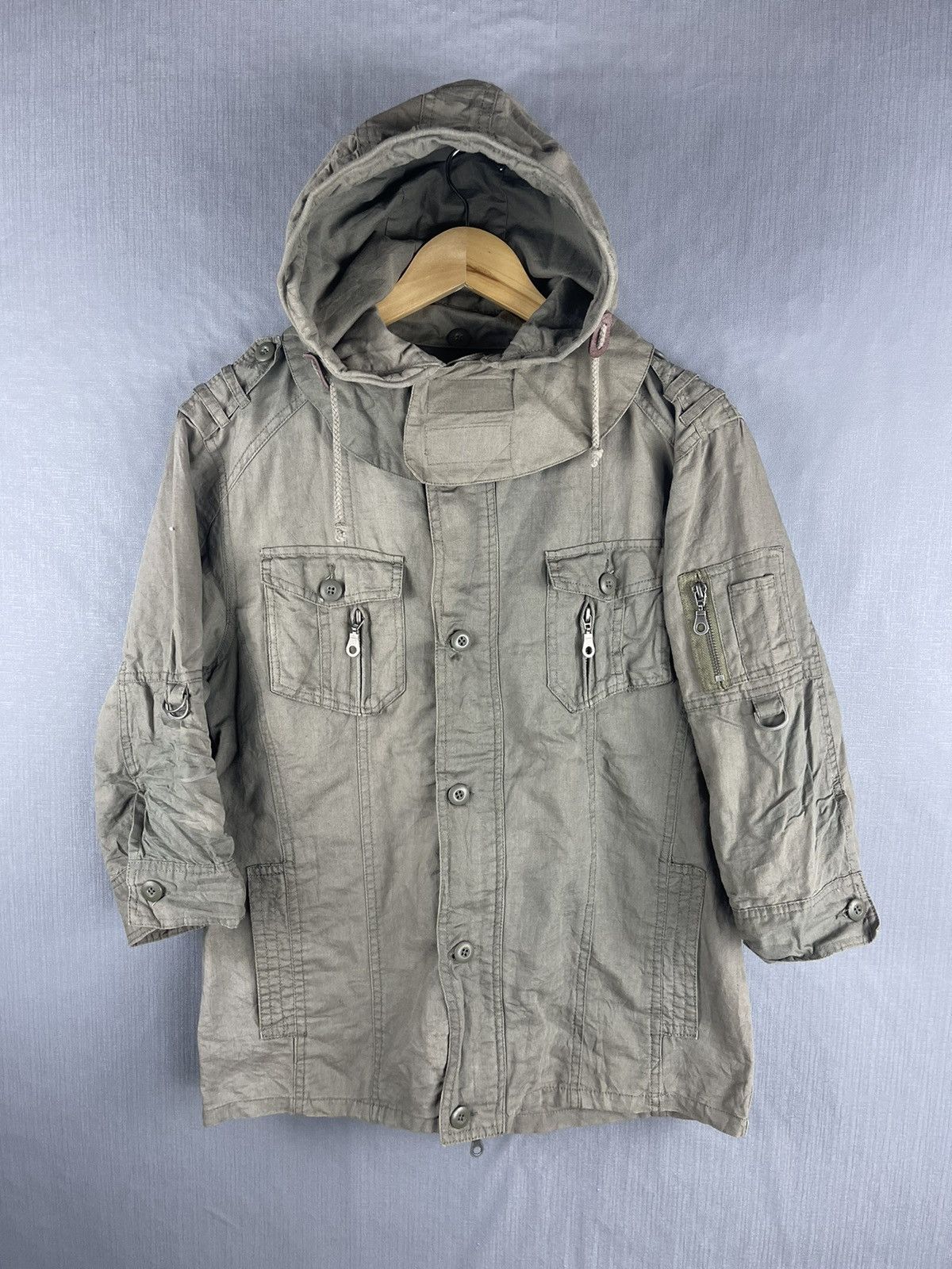 image of If Six Was Nine x In The Attic Vintage In The Attic Seditionaries Punk Multipocket Hoodie in Dark K