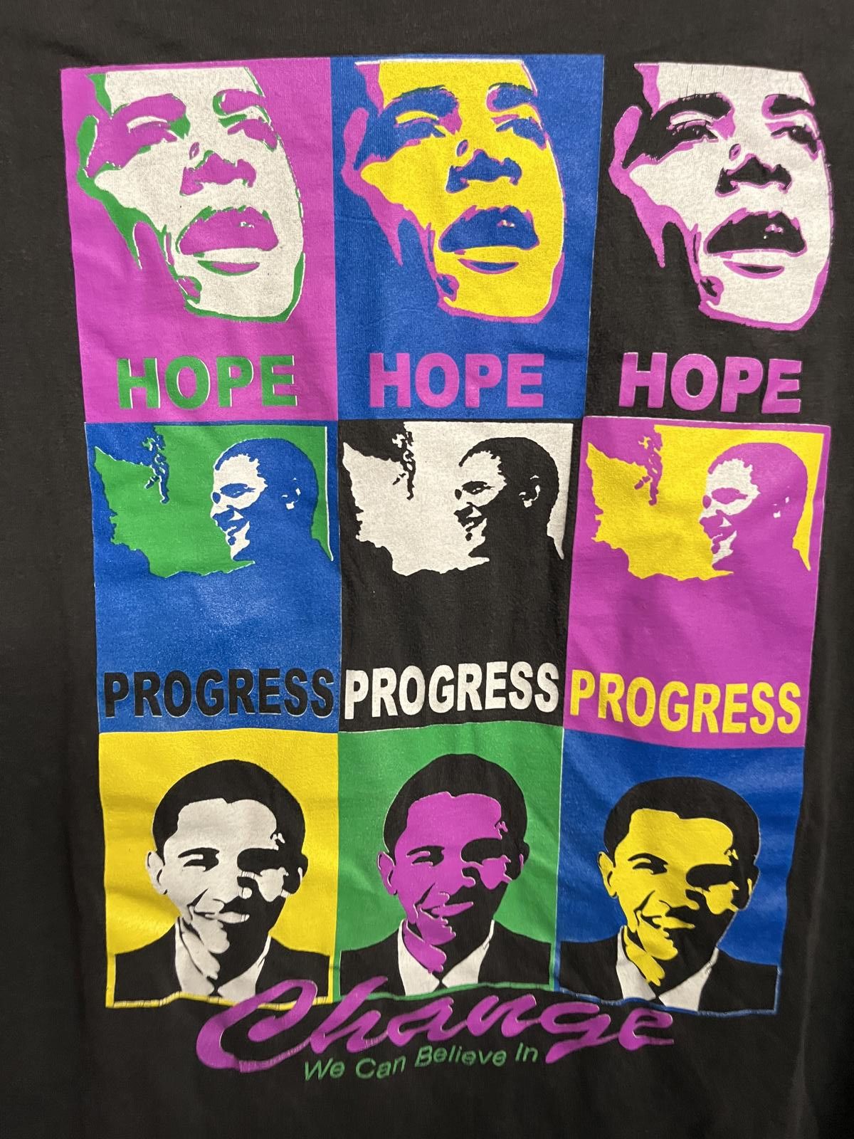 Designer Vintage Barack Obama T-shirt - Hope Progress Change Shirt Size US XXL / EU 58 / 5 - 3 Thumbnail