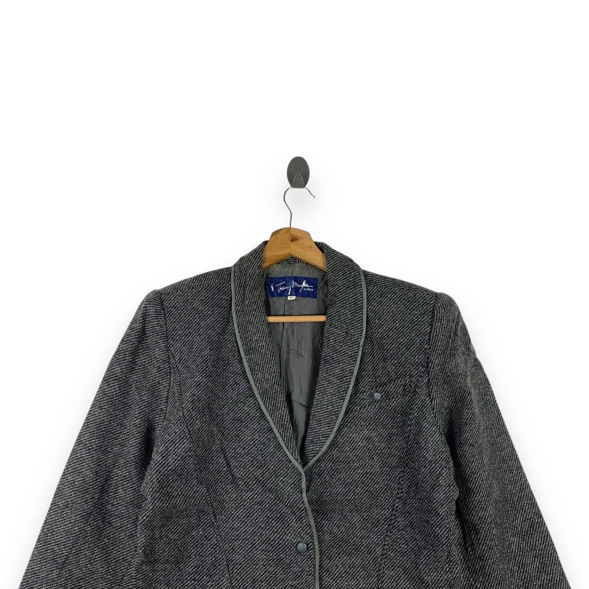 Thierry Mugler Vintage 80’ THIERRY MUGLER PARIS Herringbone Jacket Wool Size S / US 4 / IT 40 - 2 Thumbnail