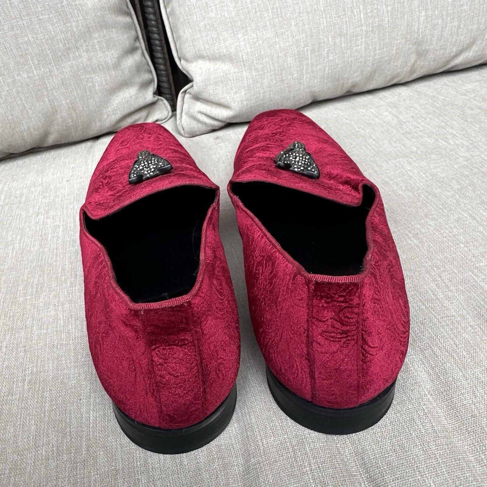 Aldo ALDO Y2K Men Dressy Red Burgundy Velvet Loafers Sz 12 Size US 12 / EU 45 - 5 Thumbnail