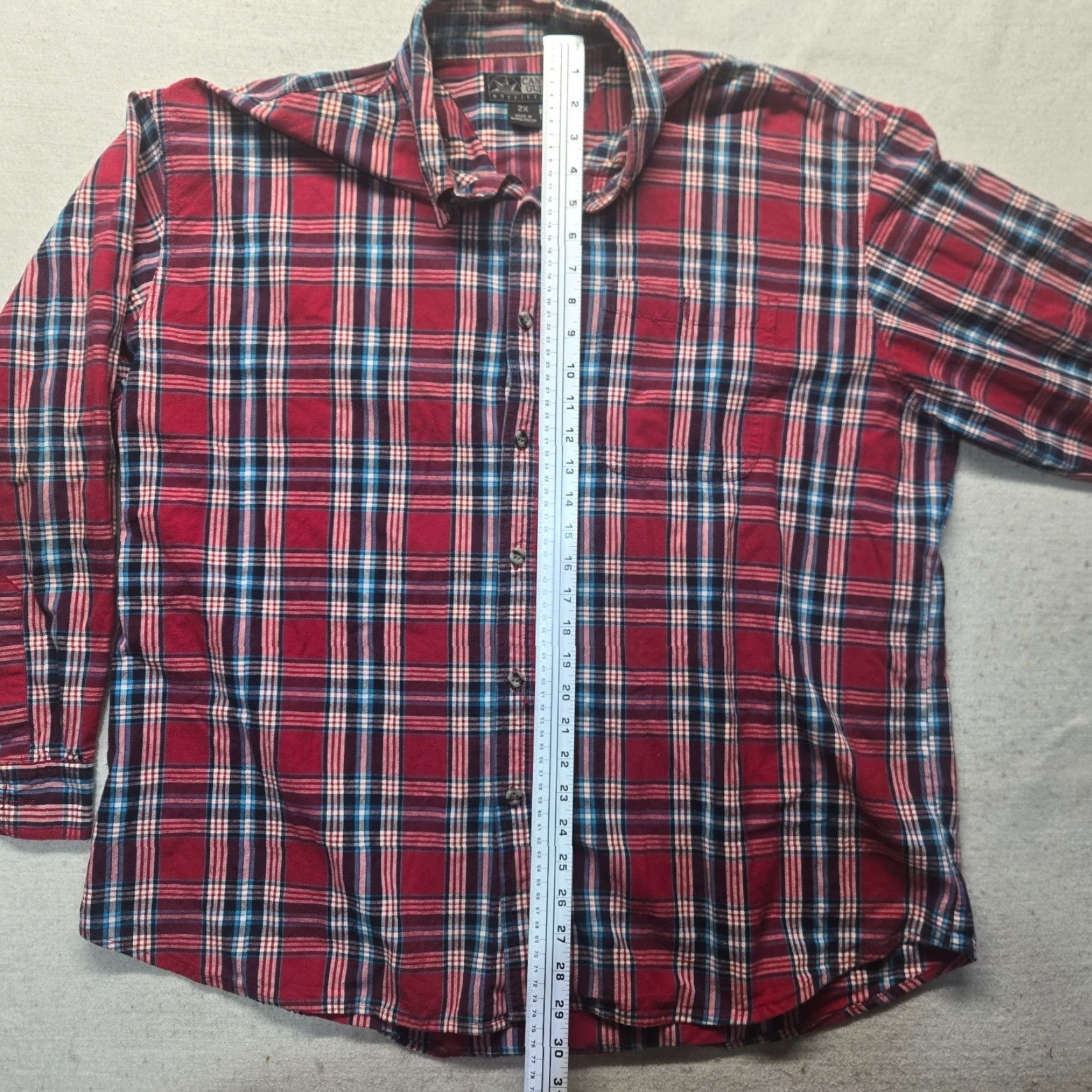 Vintage Canyon Guide Shirt Red Plaid Long Sleeve Button Up Adult Men's 2X Big & Tall Men Button-Up Western All Seasons 2X Size US XXL / EU 58 / 5 - 6 Thumbnail