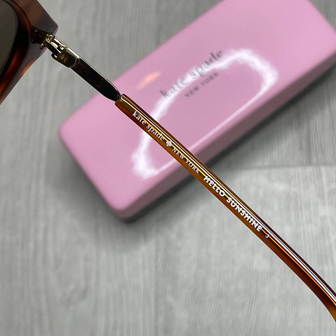 Kate Spade Kate Spade 50MM DARK HAVANA Brown Round Sunglasses Size ONE SIZE - 8 Thumbnail