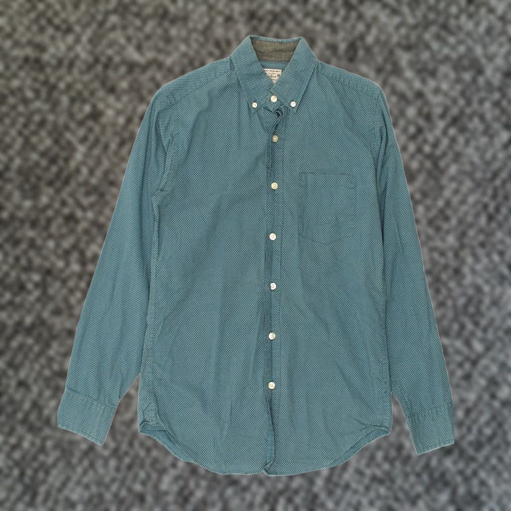 J.Crew J. CREW Mens Shirt XS Green Polka Dot Cotton Size US XS / EU 42 / 0 - 1 Thumbnail