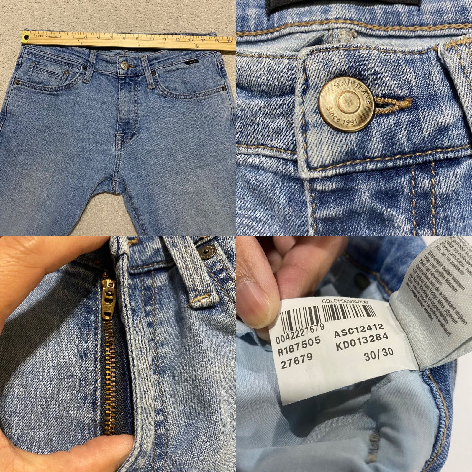 Mavi Mavi Jeans Jake Slim Straight Mid Rise 30x30 Denim Blue Medium Wash Jeans Men Regular Waist 5-Pocket Style Cotton Polyester Shirt? Size US 30 / EU 46 - 8 Thumbnail