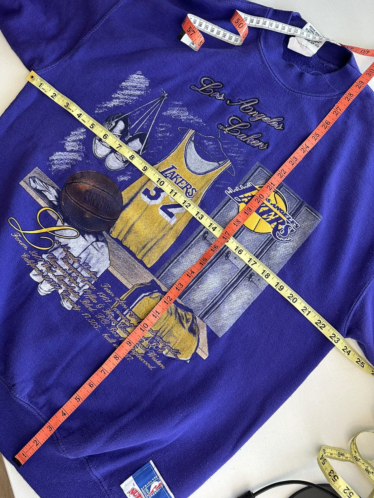 NBA × Nutmeg Crazy Vintage 90s Lakers Magic Johnson Nutmeg Crewneck Rare Size US XL / EU 56 / 4 - 6 Thumbnail