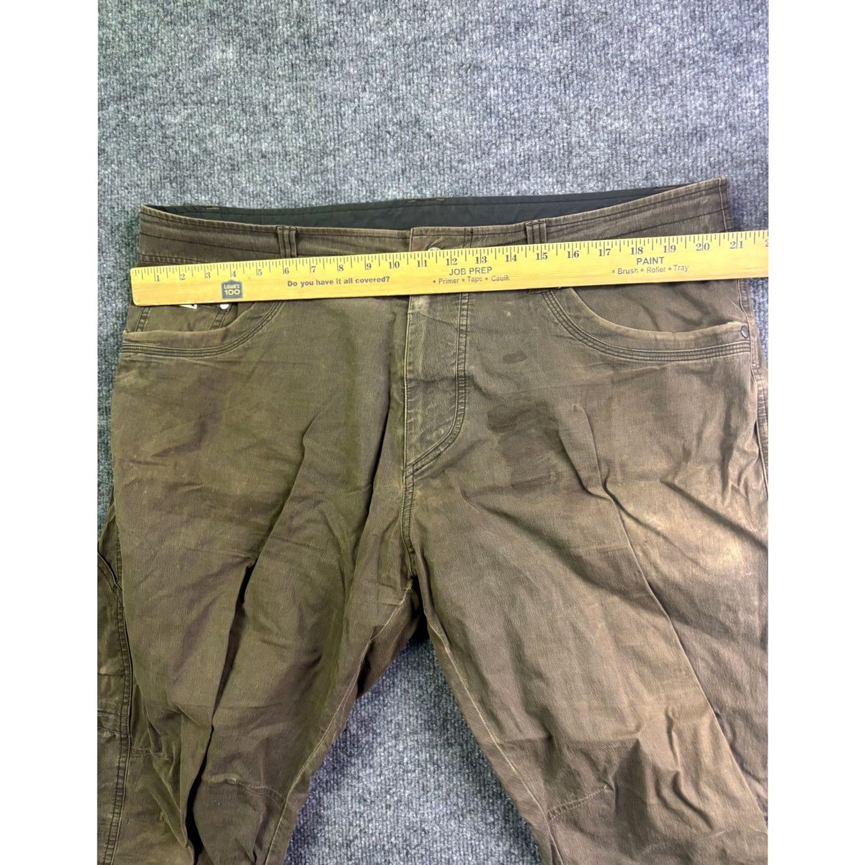 Vintage KUHL Rydr Pants Mens 40x30 Brown Vintage Patina Canvas Workwear Carpenter 5-Pocket Regular Mens/Boys Size US 40 / EU 56 - 4 Thumbnail