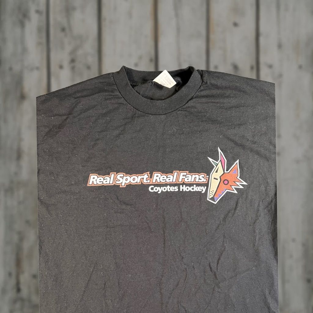 Vintage VINTAGE Coyotes Hockey T-Shirt Mens XL Black Real Sport Real Fans Kachina Logo Size US XL / EU 56 / 4 - 1 Thumbnail