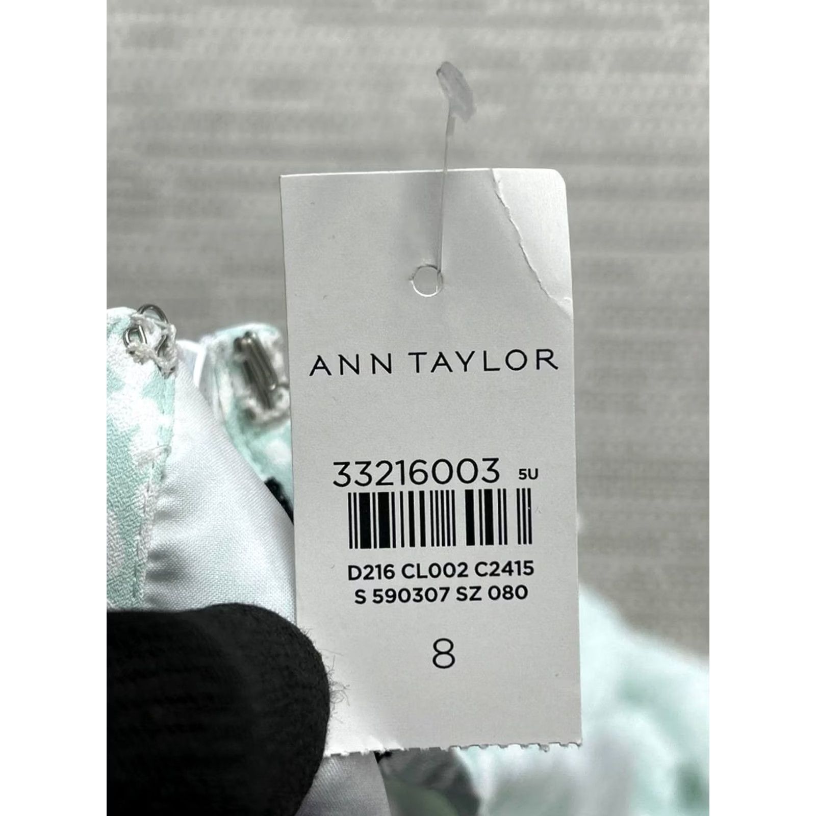 Ann Taylor Ann Taylor Dress Womens 8 Fit & Flare Green Dappled Puff Sleeve Back Zip Short Sleeve Casual Party/Cocktail Size M / US 6-8 / IT 42-44 - 4 Thumbnail