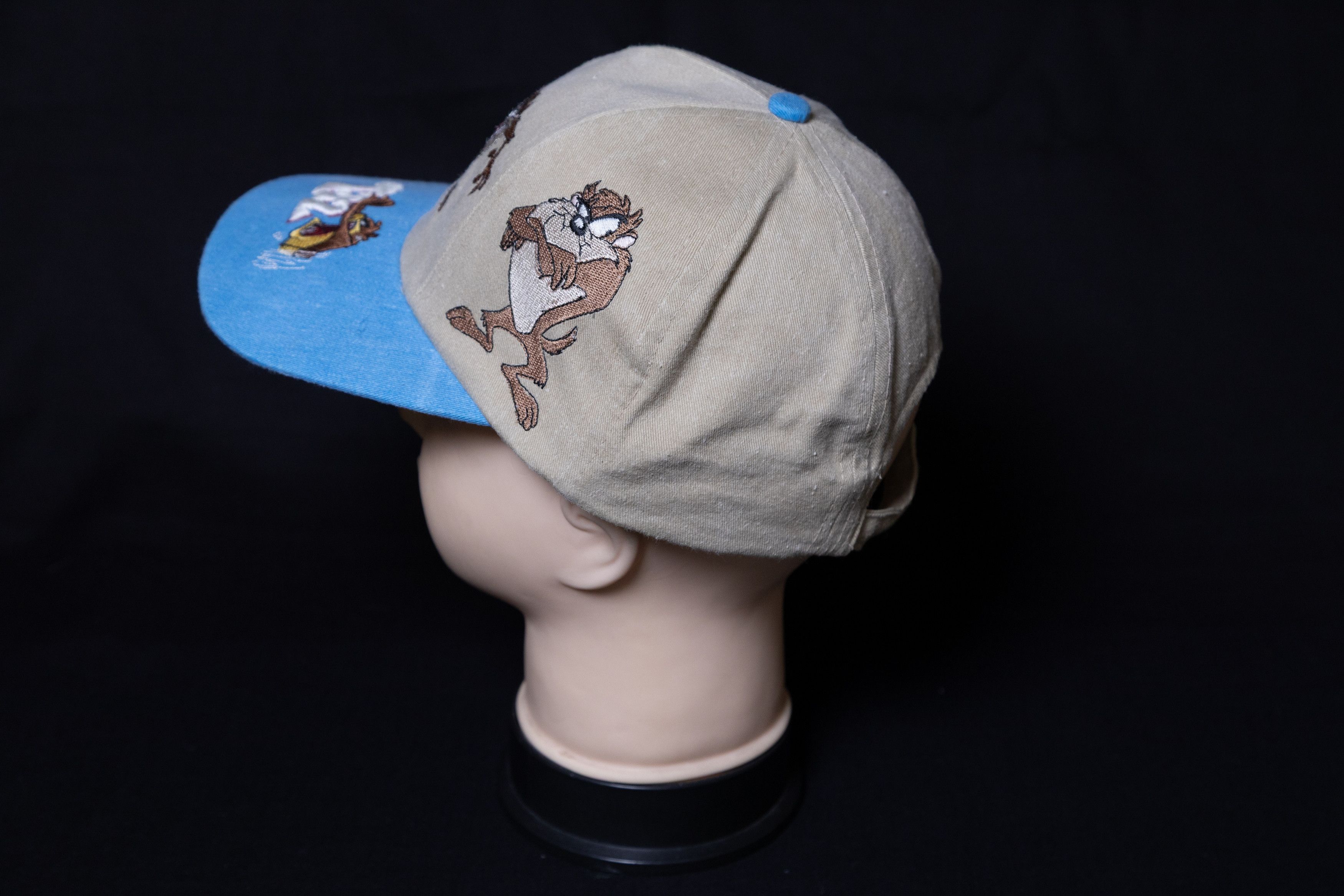 Vintage 1997 VTG Warner Bros Looney Tunes TAZ Beige Cap Baseball Hat Size ONE SIZE - 3 Thumbnail
