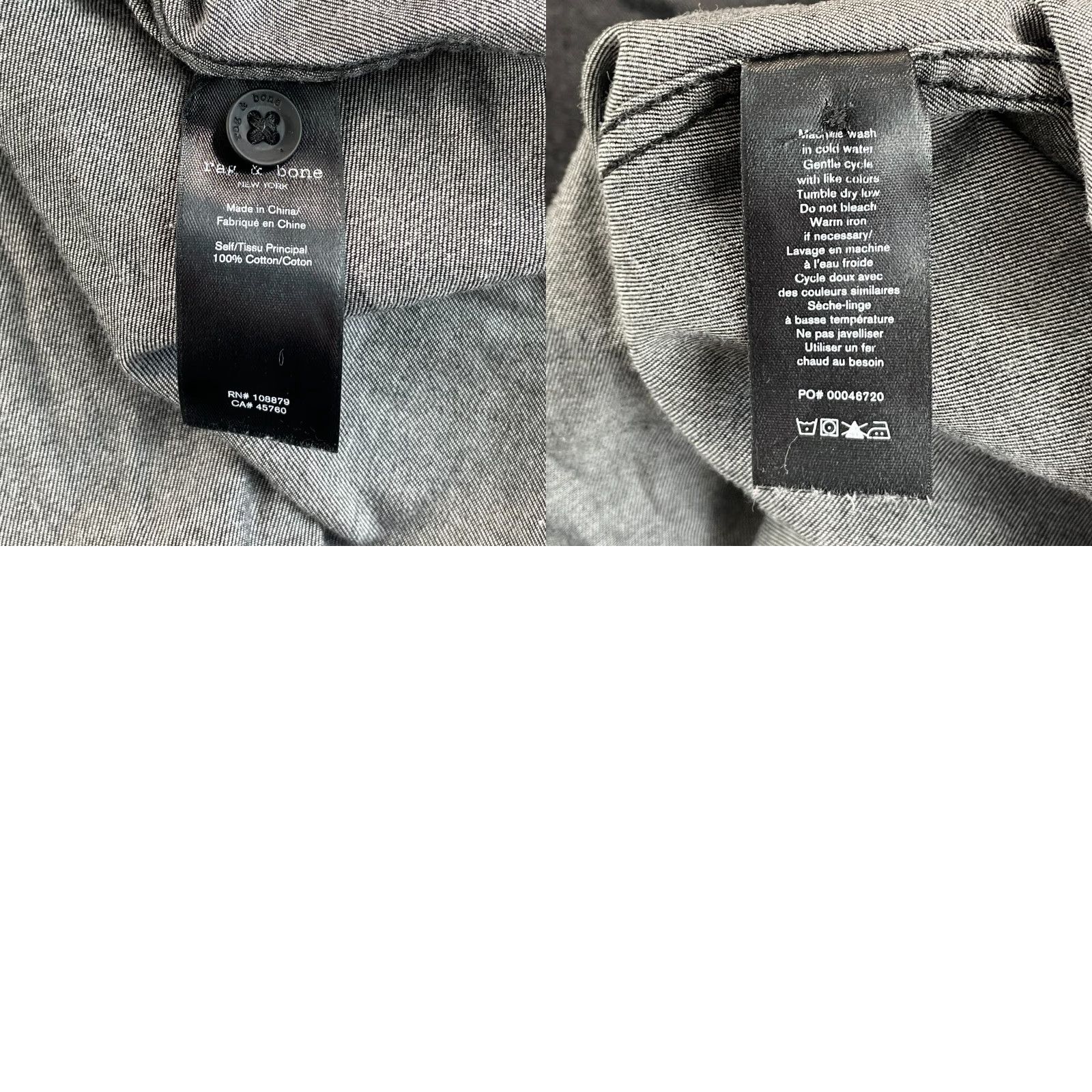 Rag & Bone rag & bone New York Fit 3 Denim Shirt Men Medium Black Oxford LS Button-Up Size US M / EU 48-50 / 2 - 8 Thumbnail