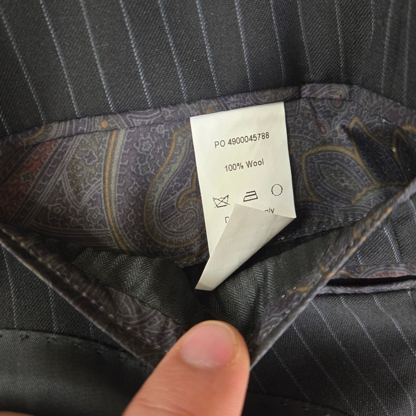 Lauren Ralph Lauren Y2K LRL Black Pinstripe Wool Suit Jacket Size 48 Size 48R - 15 Thumbnail