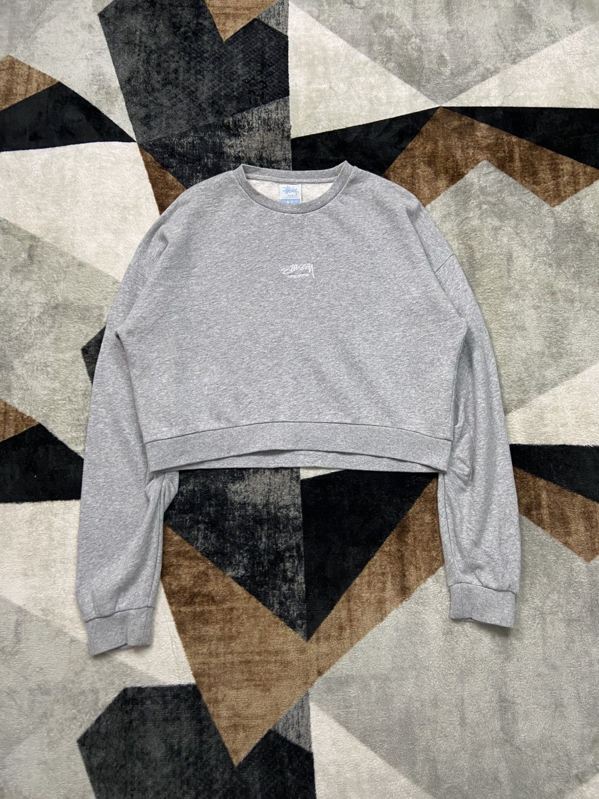 Stussy Vintage Stussy Center Logo Boxy Crop Top Sweatshirt Size M / US 6-8 / IT 42-44 - 1 Thumbnail