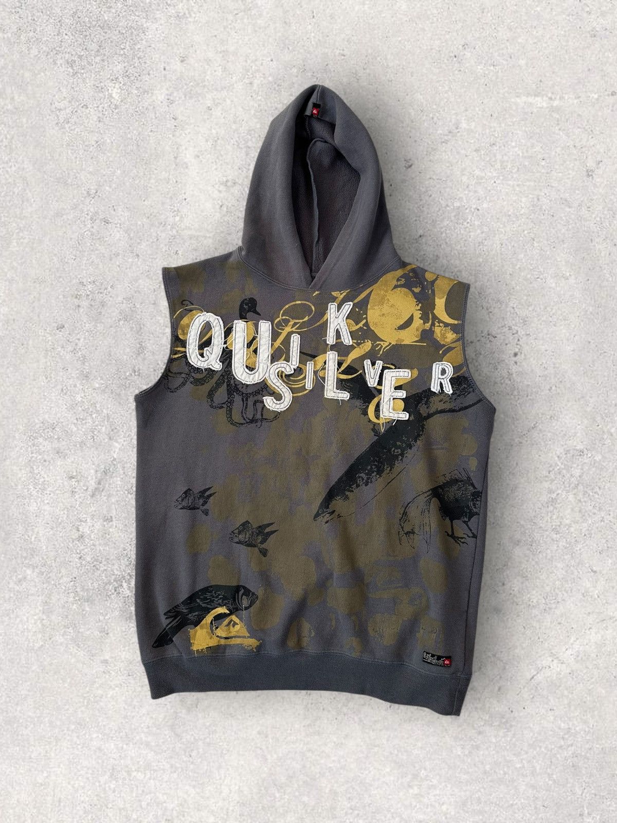 Quicksilver Y2k Vintage Quicksilver Hooded Vest Oversized Size US M / EU 48-50 / 2 - 1 Thumbnail
