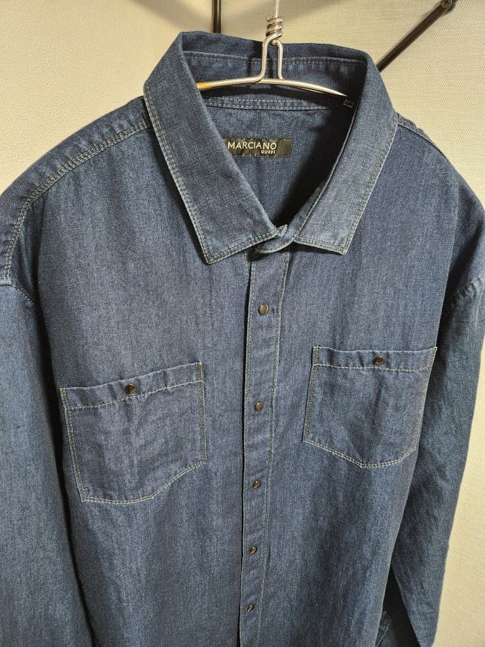 Guess marciano by guess 논워싱 데님 셔츠 Size US L / EU 52-54 / 3 - 2 Thumbnail
