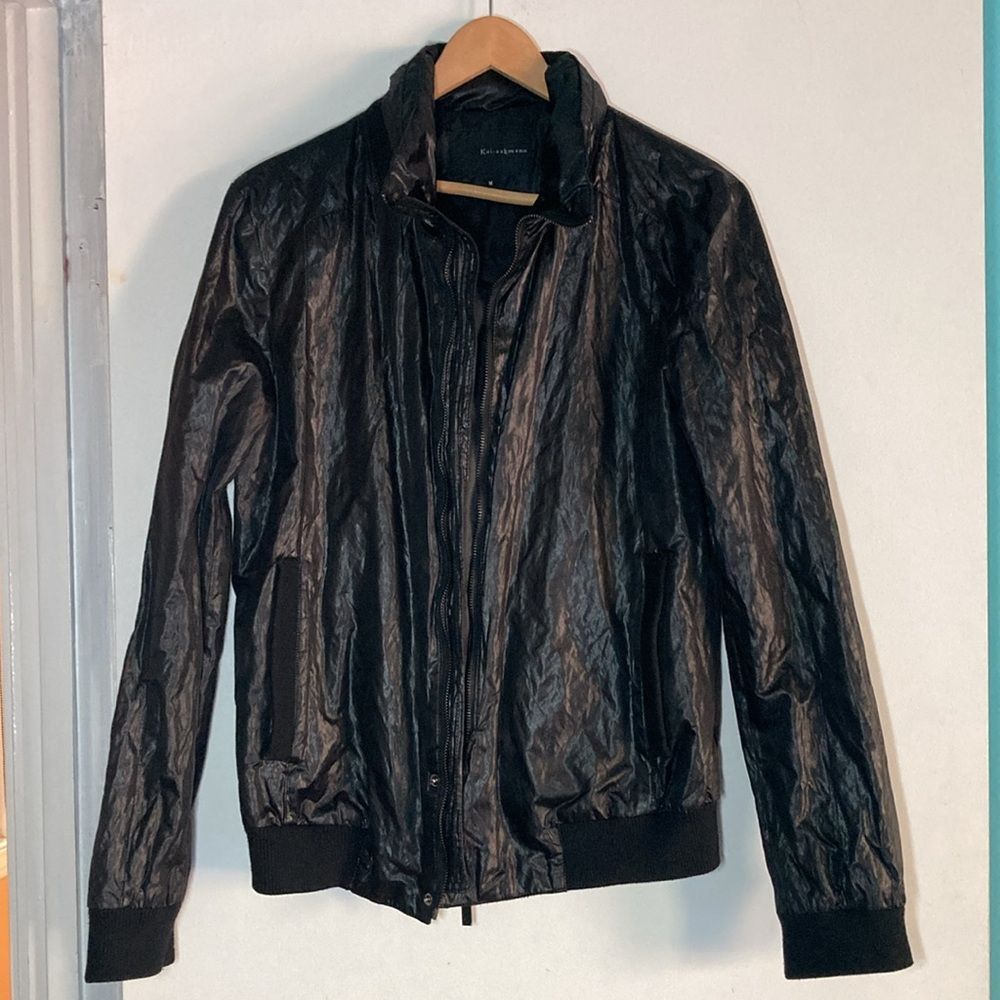 Kai Aakmann Kai Aakmann Womens M Black Zip Front Jacket With Stow Away H Size M / US 6-8 / IT 42-44 - 4 Thumbnail