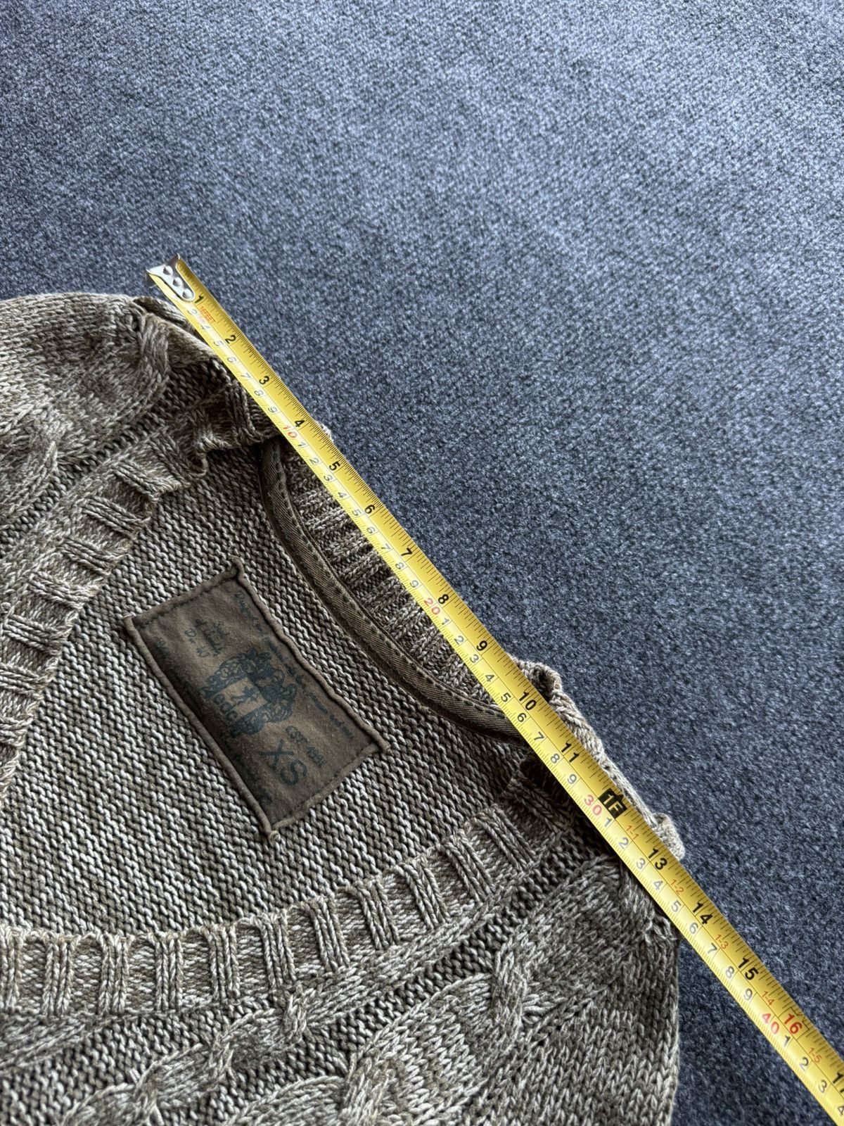 Japanese Brand Avant Garde Japanese 00s Cable Knit Sweater Dress Olive XS Size XS / US 0-2 / IT 36-38 - 16 Thumbnail