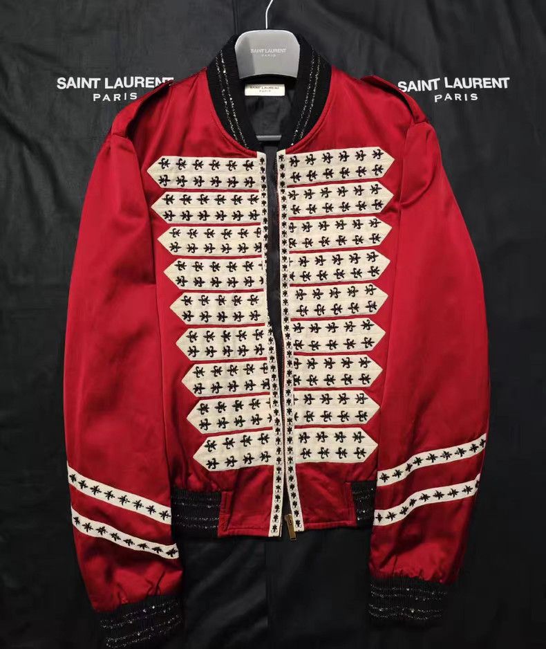 Saint Laurent Red Military Style Jacket- DMC