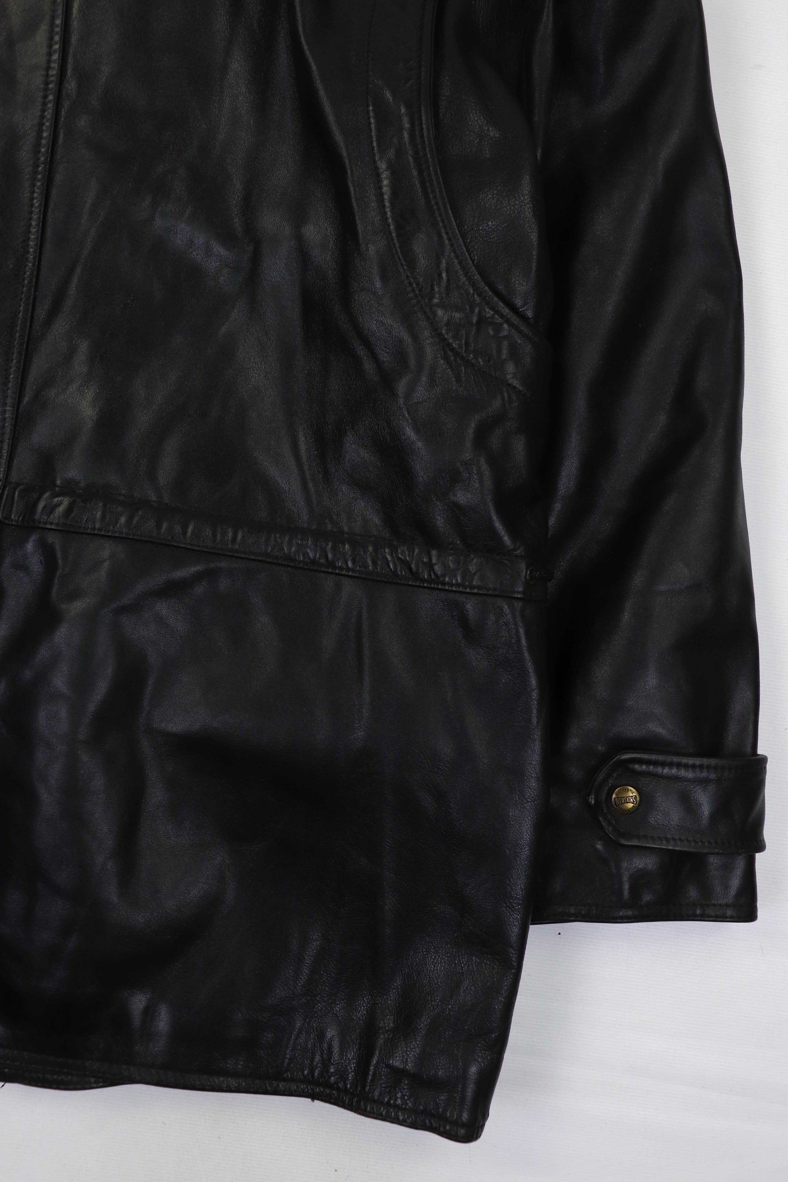 NFL 90s Vintage REDSKINS Black Heavy Leather Jacket Parka Size US L / EU 52-54 / 3 - 10 Thumbnail