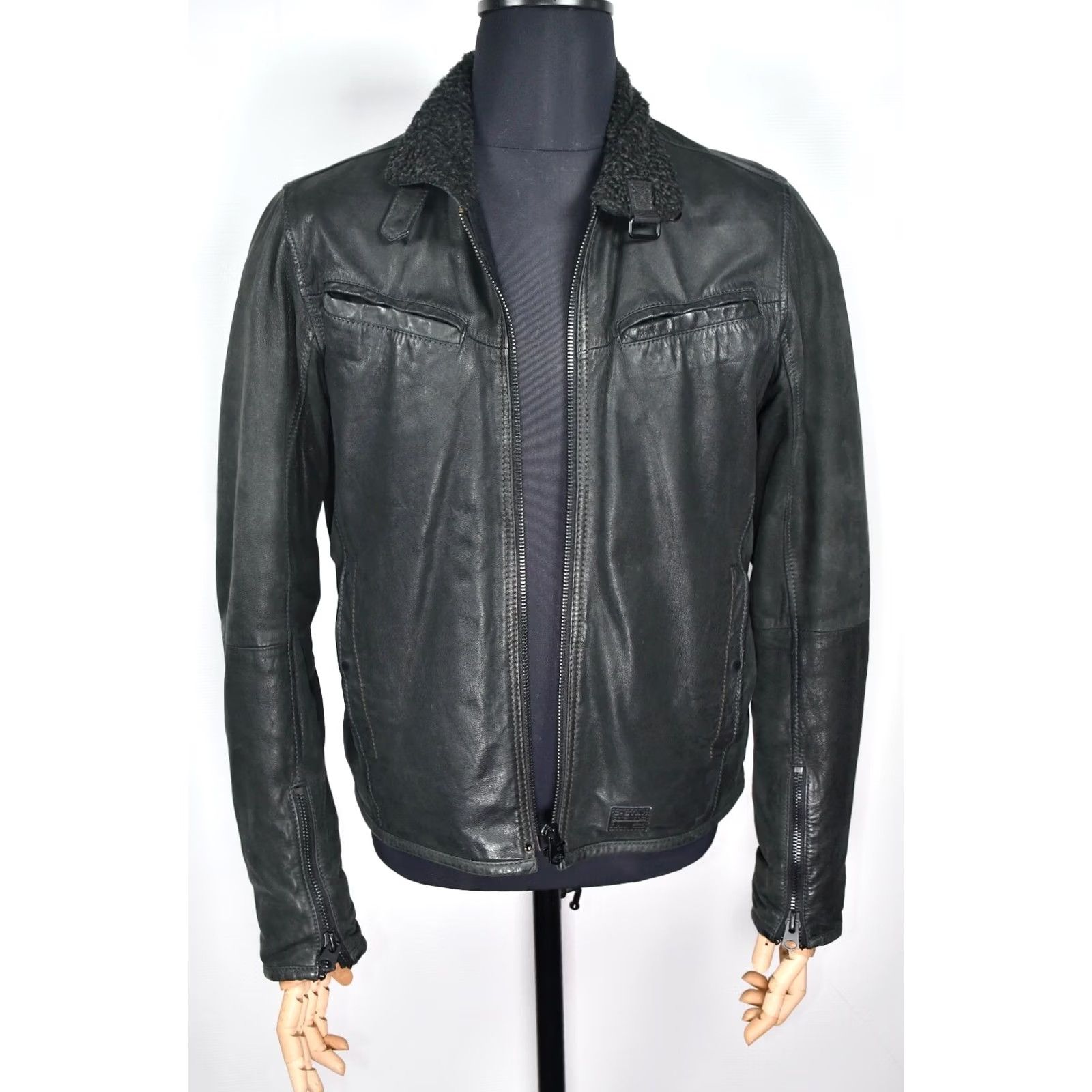 G-Star G-Star LT. Flight Leather Jacket Mens L - Leather Jacket - Size L - 100% Leather - Vintage: No - Gray Not Specified? Size US L / EU 52-54 / 3 - 3 Thumbnail