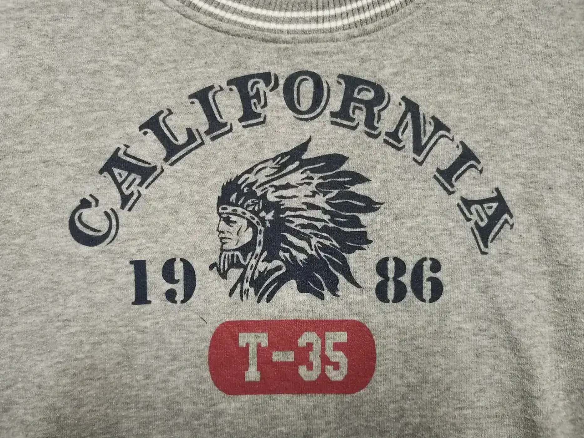 Vintage Vintage California Red Indian Face 1986 Sweatshirt Size US S / EU 44-46 / 1 - 2 Thumbnail