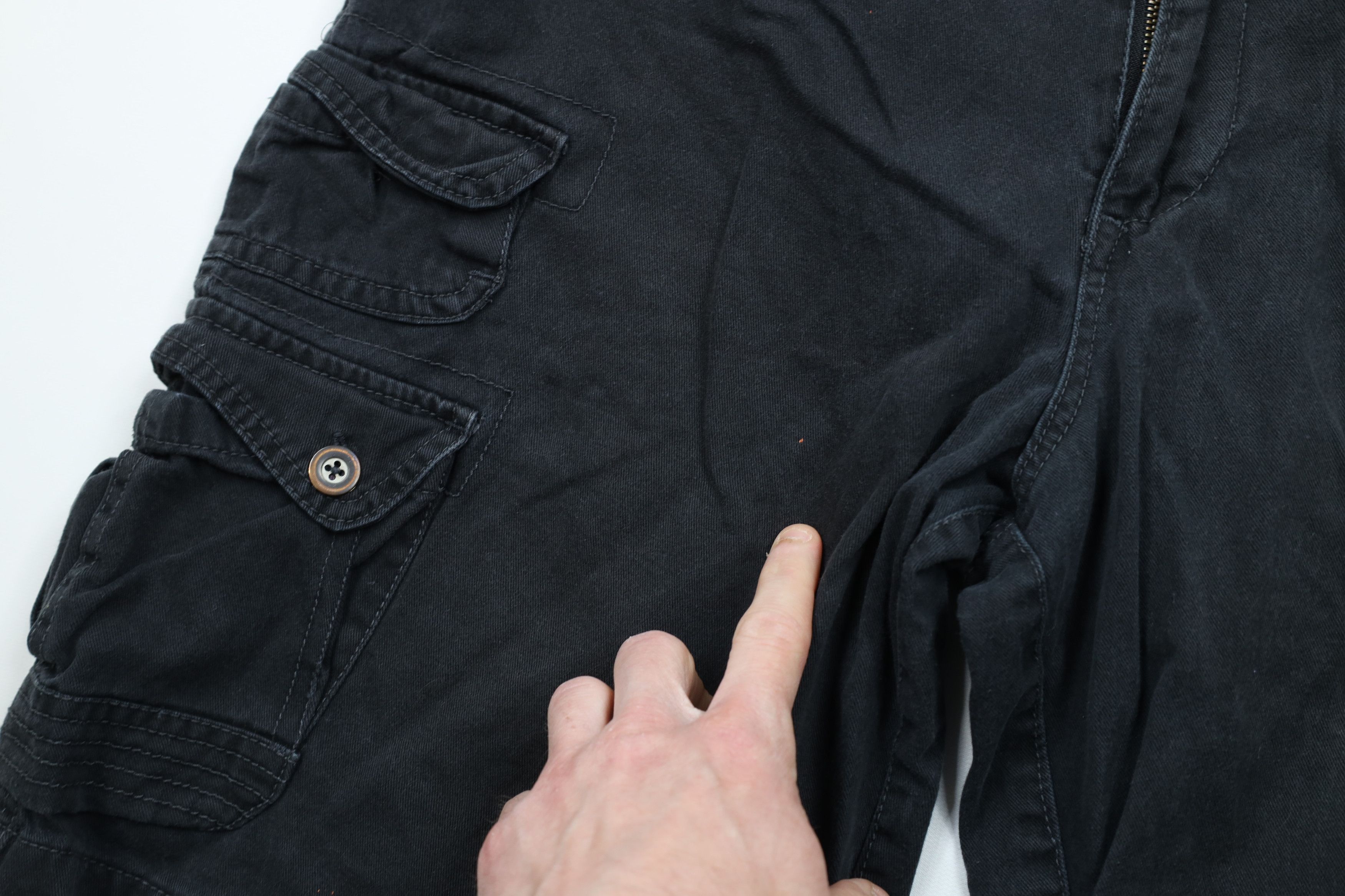 Ocean Pacific × Vintage Vintage 90s Y2K Ocean Pacific OP Cargo Shorts Black Cotton Size US 34 / EU 50 - 6 Thumbnail