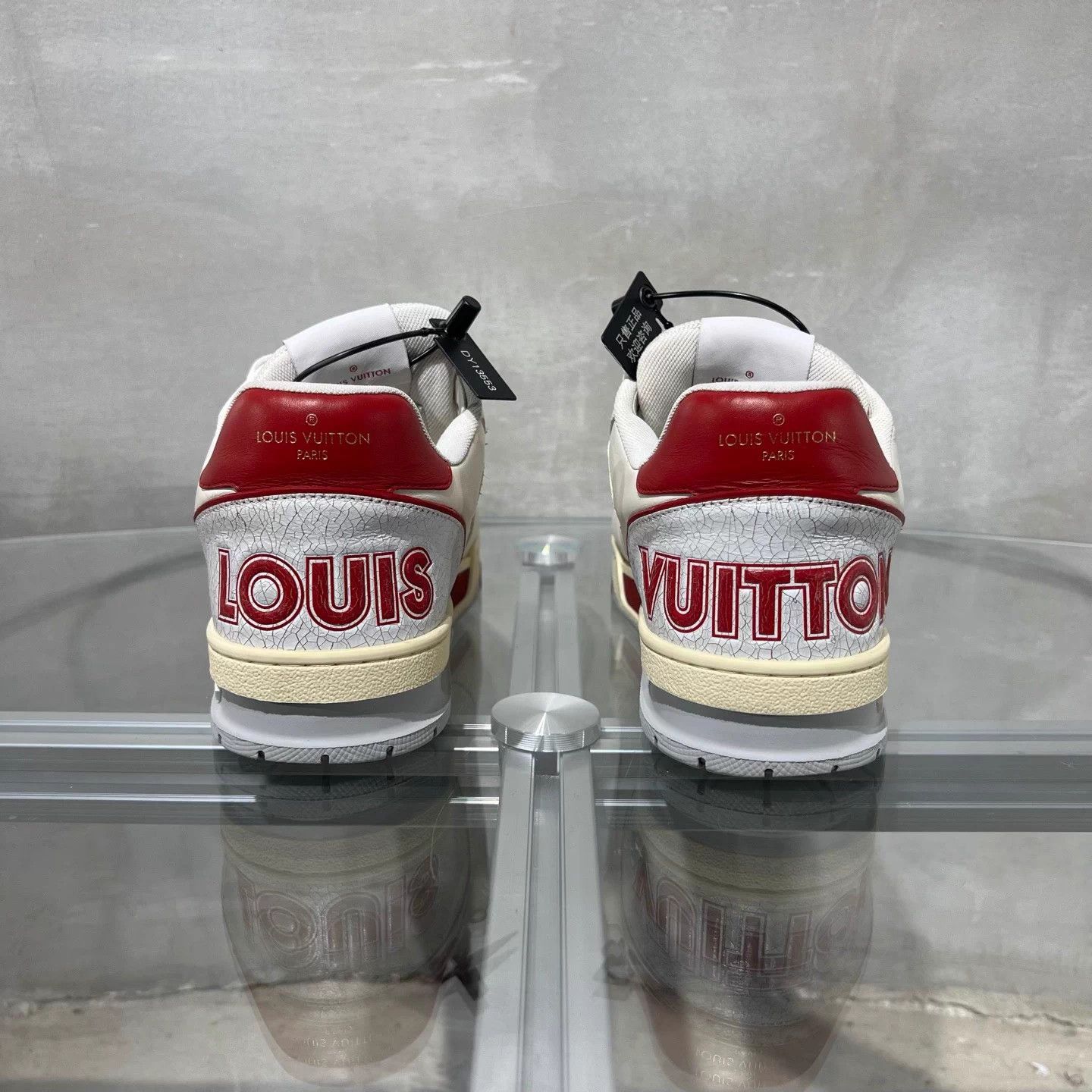 Louis Vuitton LV Trainer White Red Velcro UK6 (40) Size US 7 / EU 40 - 6 Thumbnail