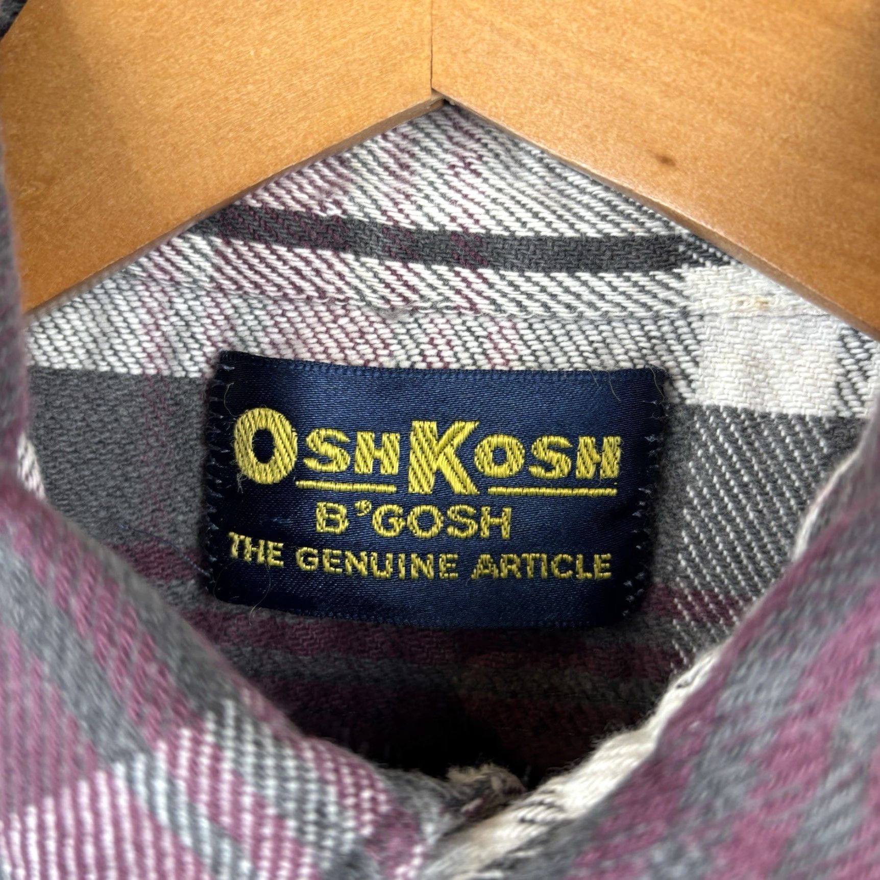 Vintage Vintage OshKosh B’Gosh Heavy Flannel Work Shirt Mens M Maroon Gray Plaid USA Size US M / EU 48-50 / 2 - 3 Thumbnail