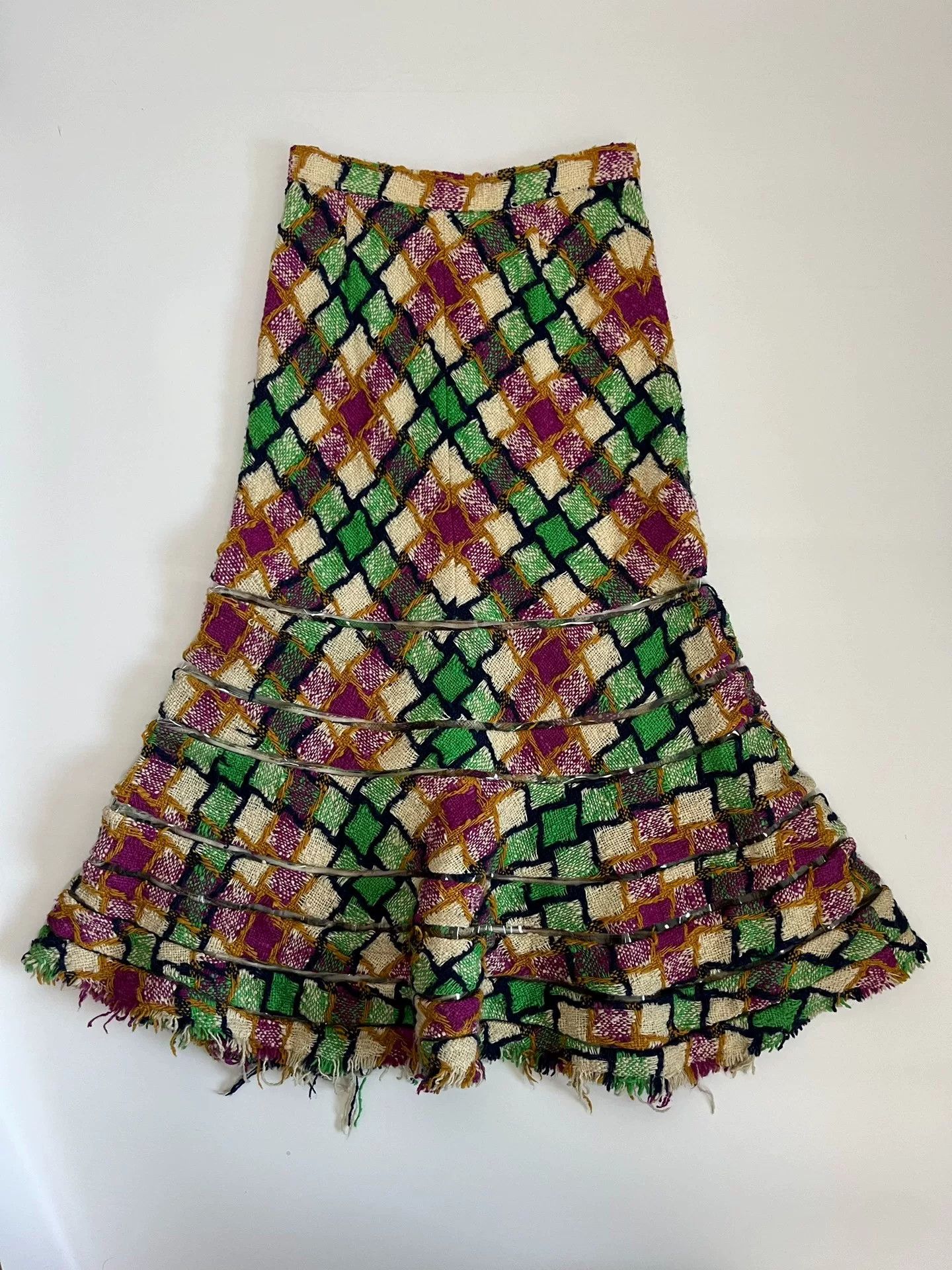 Junya Watanabe Junya Watanabe Plaid Midi Skirt Size 35" - 1 Thumbnail