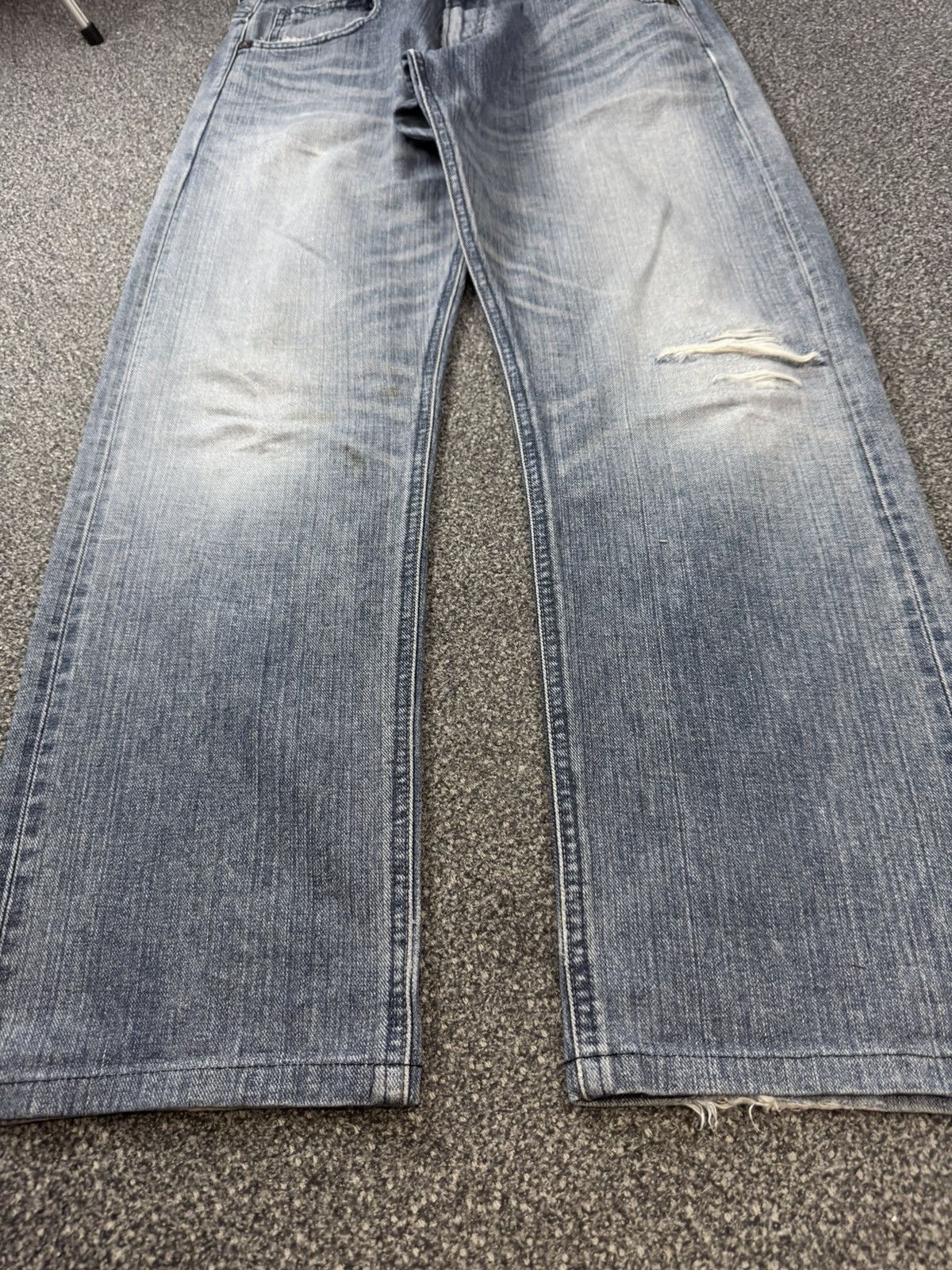 Lee × Number (N)ine Vintage 90s Japanese Denim Lee Distressed Faded Wash Jeans Size US 33 - 7 Thumbnail