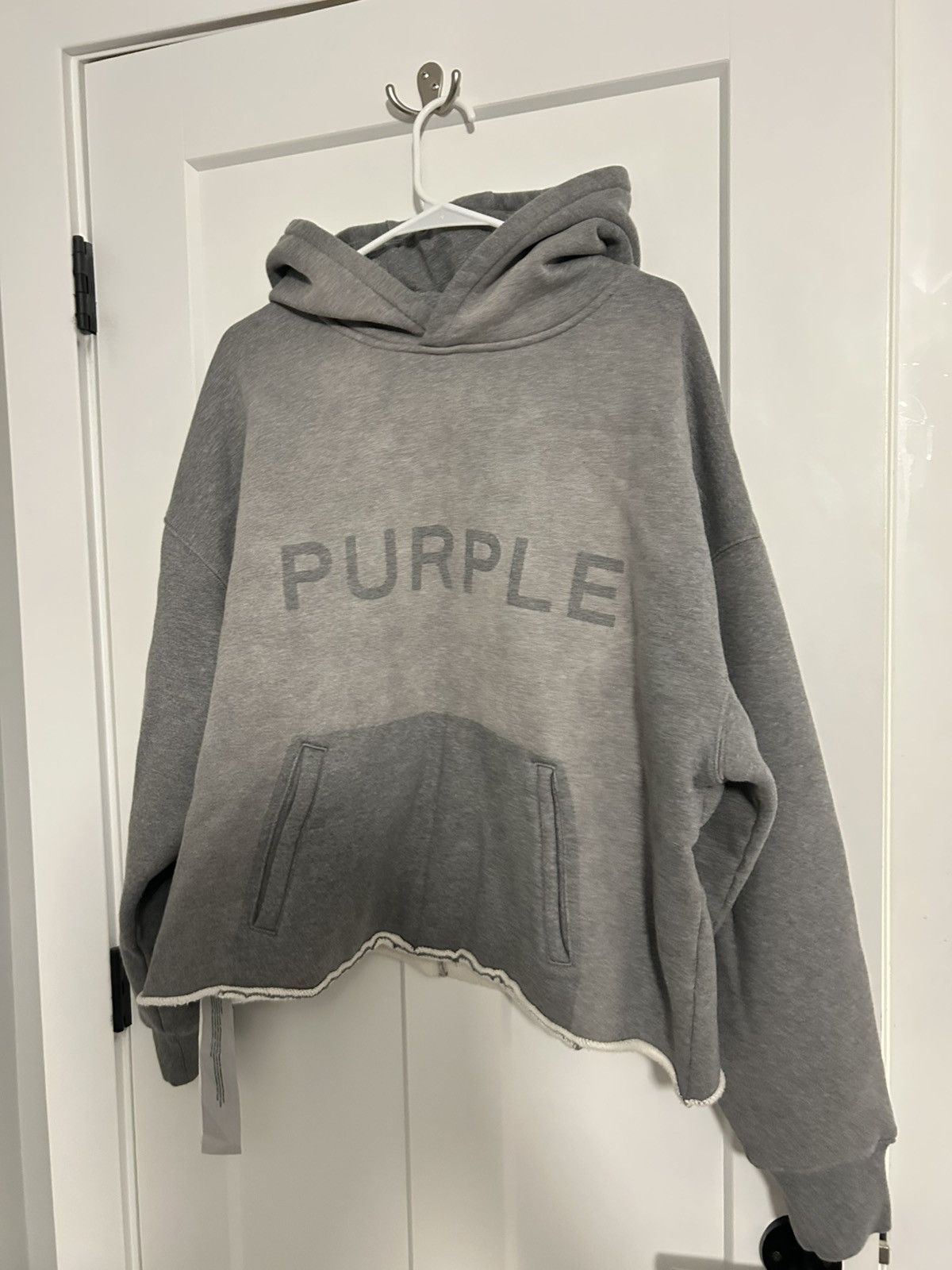 Purple Brand NWT large Cropped Grey purple brand hoodie Size US L / EU 52-54 / 3 - 2 Thumbnail