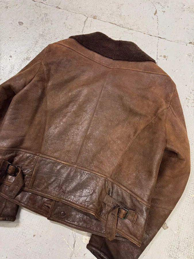 Emporio Armani 2000s Emporio Armani Pure Brown Aviator Shearling Leather Jacket Size US S / EU 44-46 / 1 - 7 Thumbnail