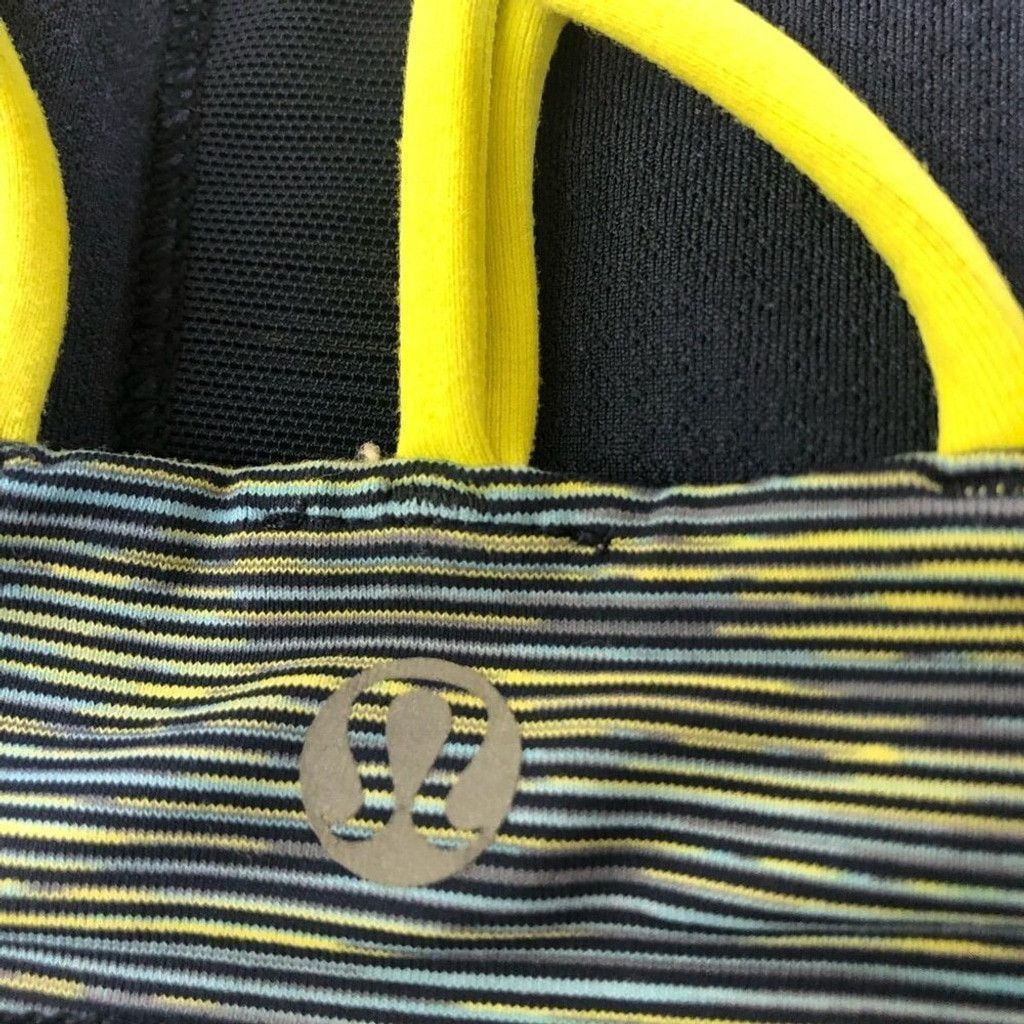 Lululemon Lululemon Bra Sports Padded Strap Back Stretch Blue Yellow S Size ONE SIZE - 9 Thumbnail