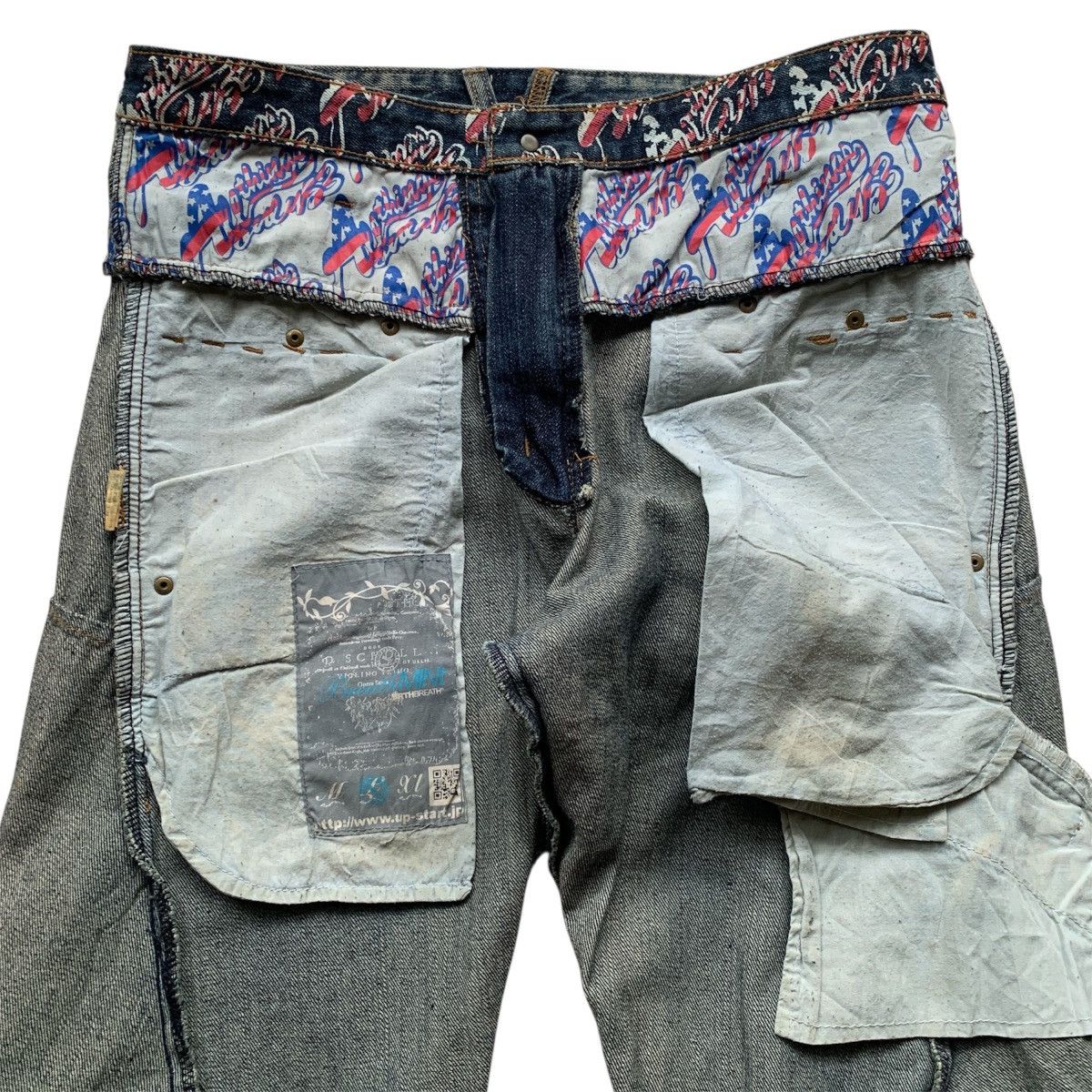 Japanese Brand KMK Double Waist Mud Wash Jeans LGB ifsixwasnine Style Size US 32 / EU 48 - 14 Thumbnail