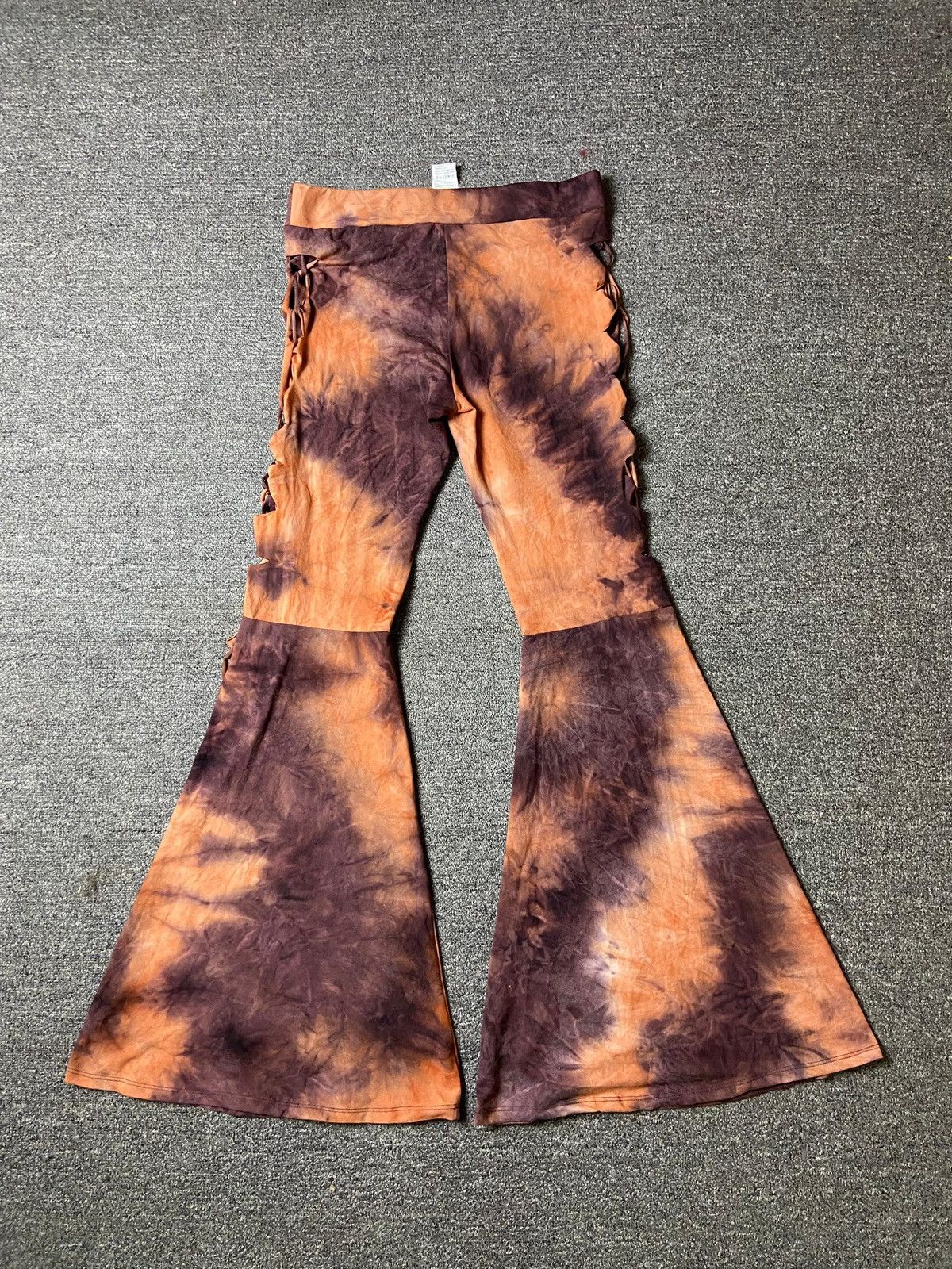 Japanese Brand × Vintage ROMWE Tie Dye Cut Out Side Flare Pants (125) Size 29" - 4 Thumbnail
