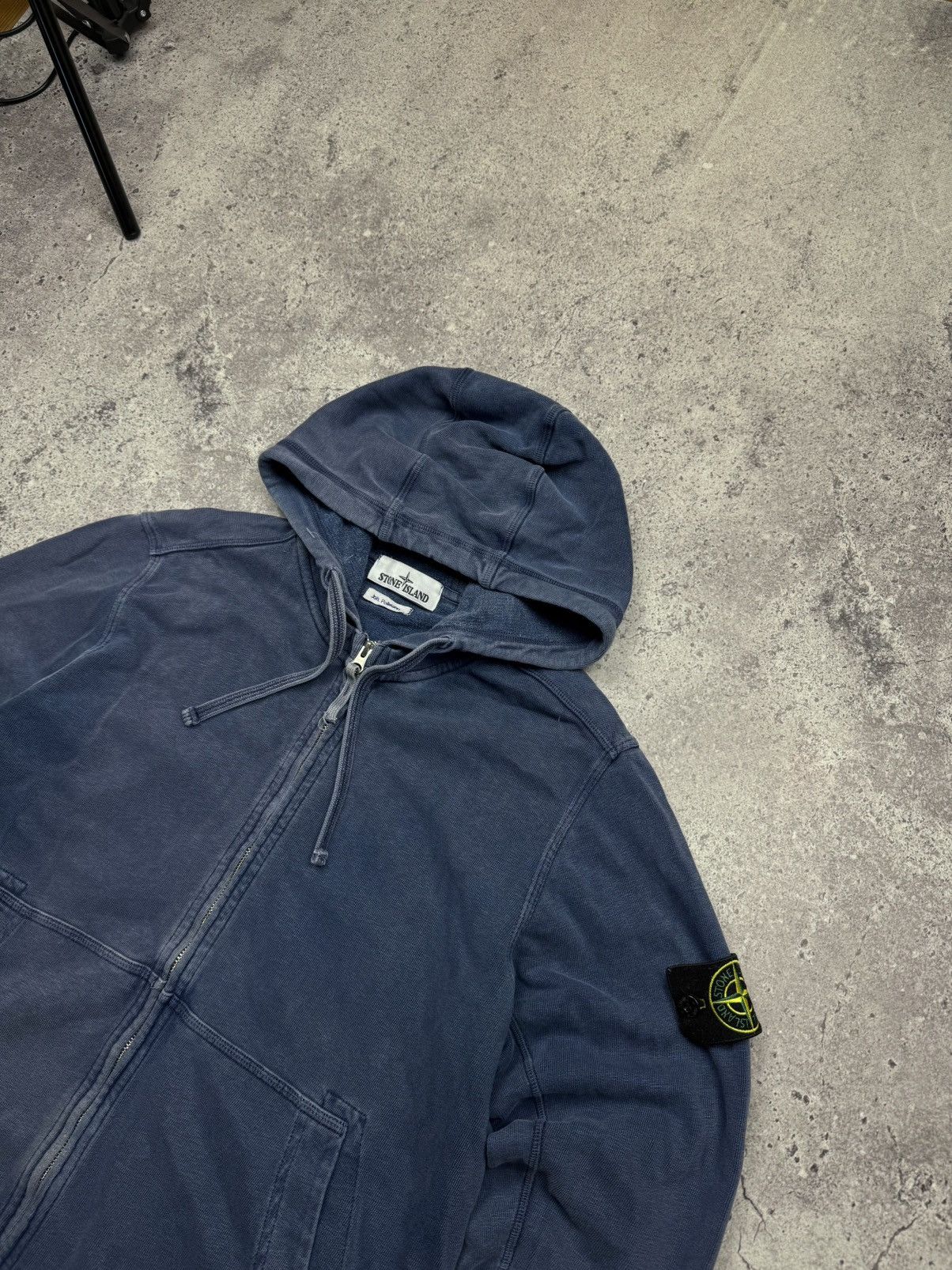 Stone Island Vintage Stone Island Garment Dyed Zip Hoodie Washed Blue Y2K Size US M / EU 48-50 / 2 - 4 Thumbnail