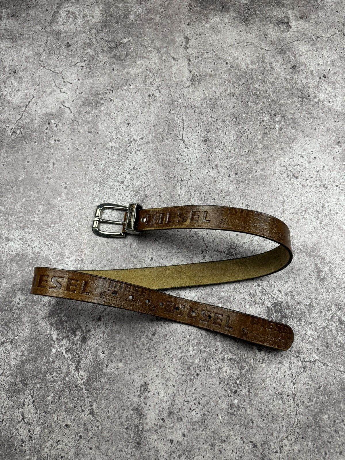 Diesel Diesel Vintage Y2K Japanesse Western Leather Monogram Belt Size ONE SIZE - 9 Thumbnail