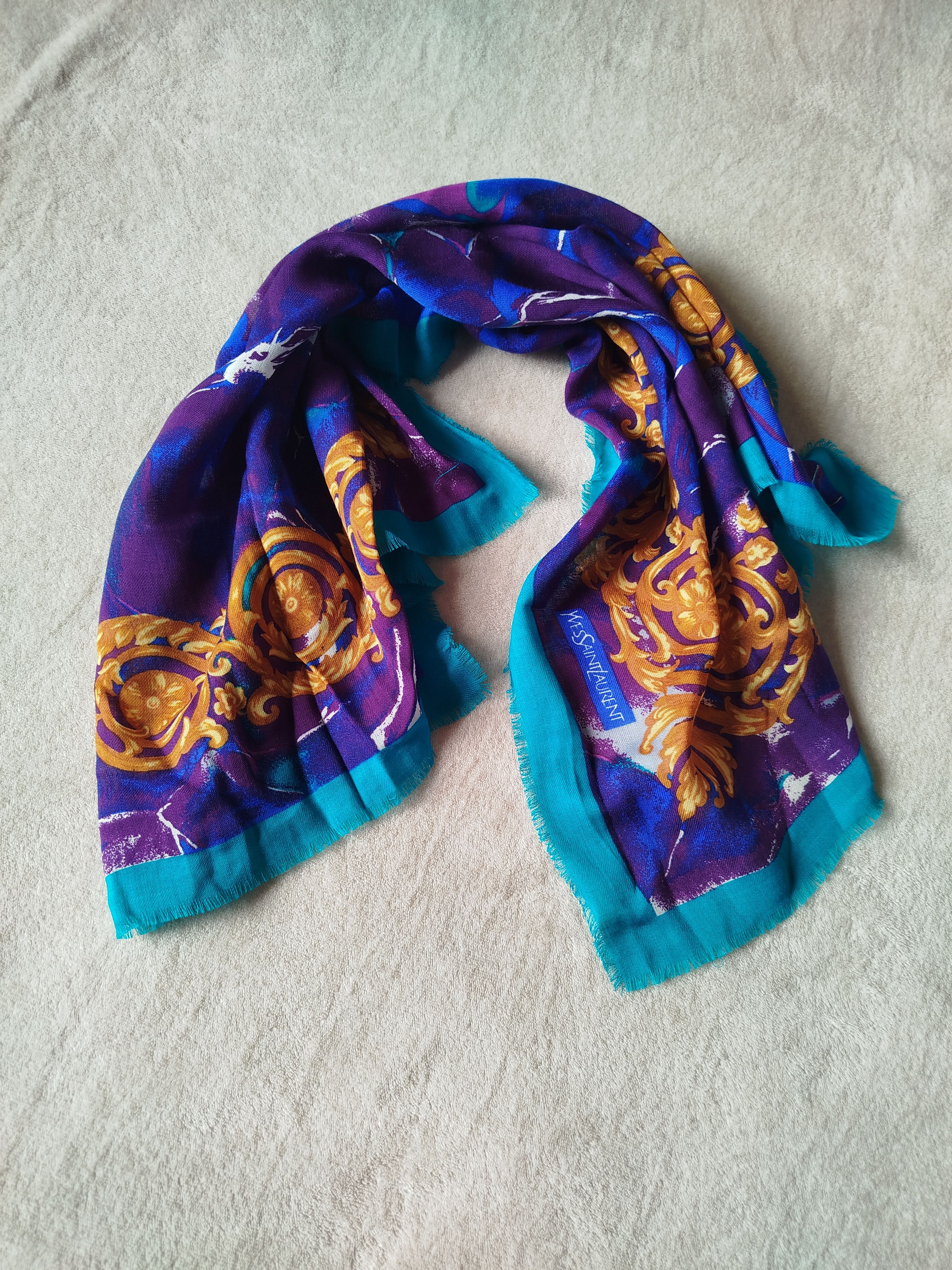 Yves Saint Laurent Yves Saint Laurent vintage wool square scarf Size ONE SIZE - 5 Thumbnail