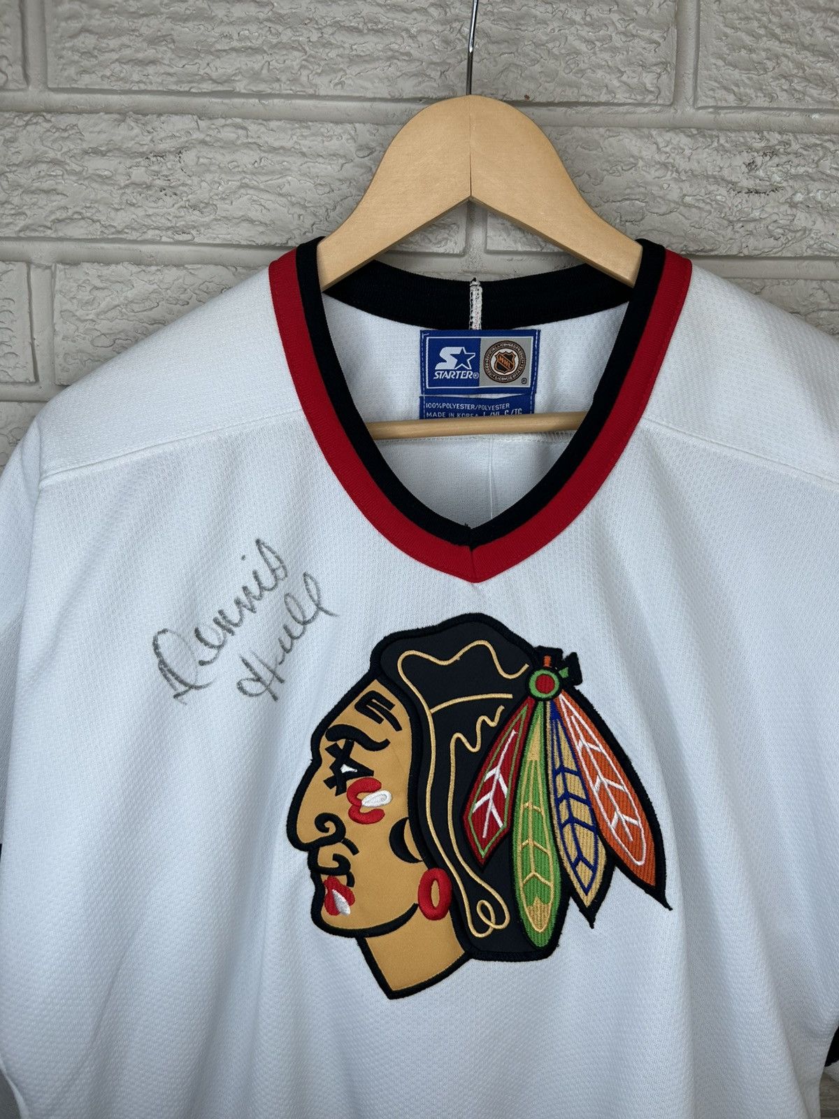 Starter Vintage Starter Chicago Blackhawks Dennis Hull Signed Jersey Size US XS / EU 42 / 0 - 2 Thumbnail